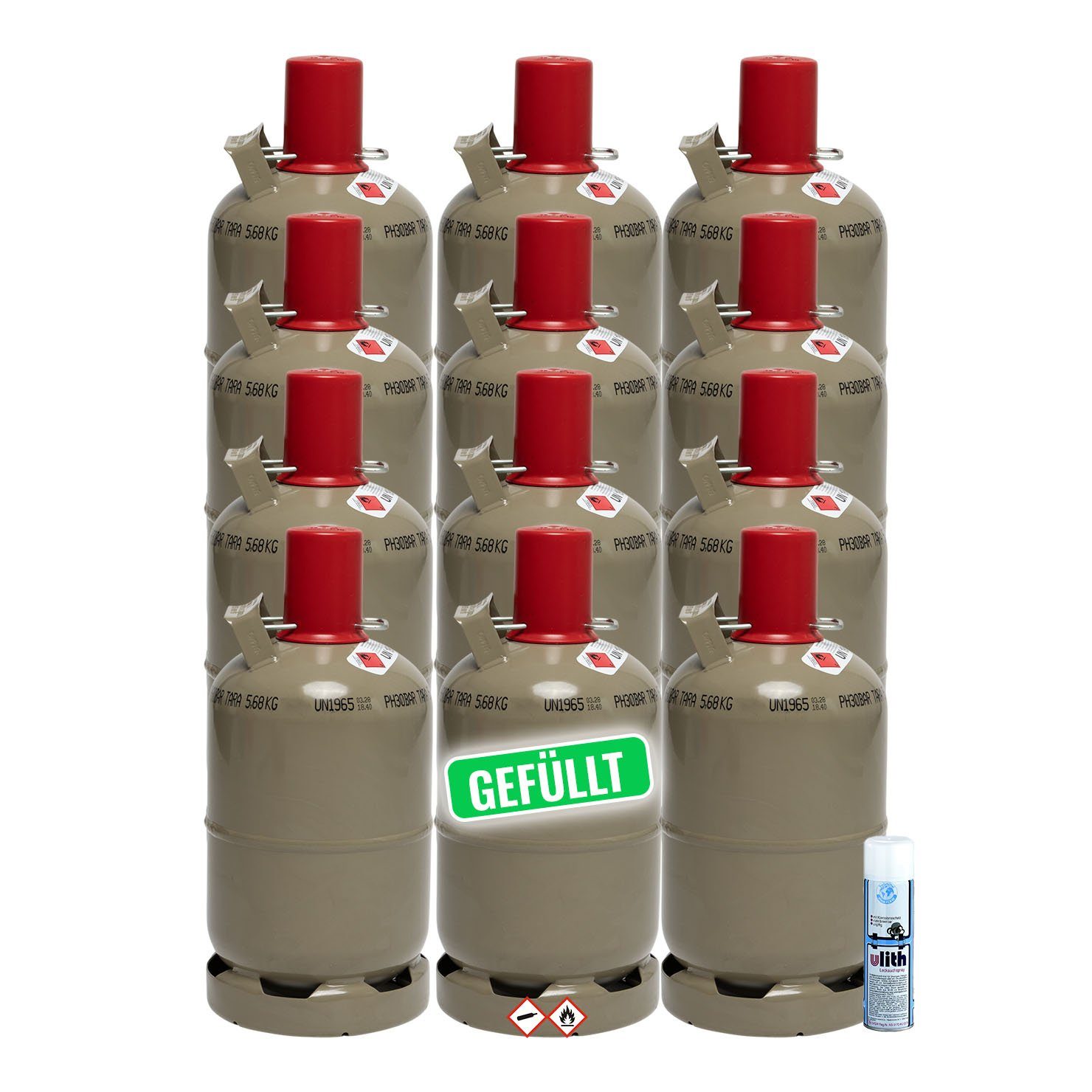 BlueCraft Gas, 6x 10 kg Premium Composite ungefüllt Propan Gasflasche