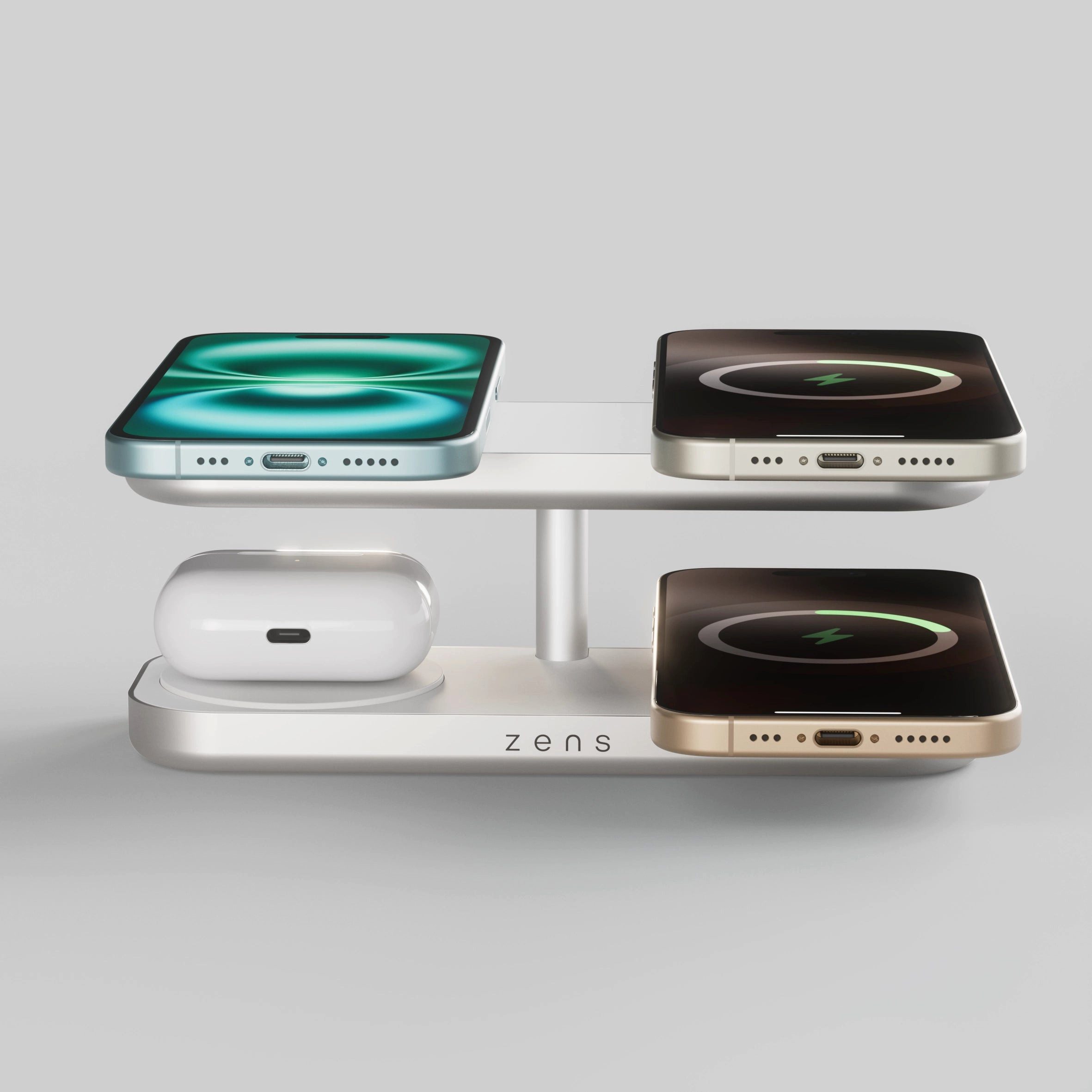 Zens Quattro Wireless Charger Pro 4, weiß Powerbank