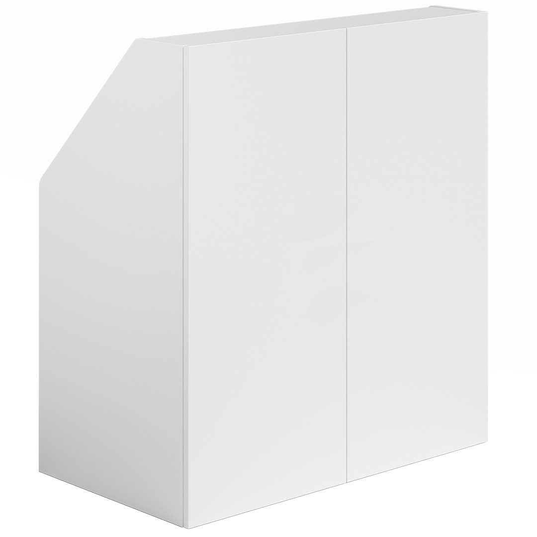 Bellamio Regal Aland Dachschrägenregal 45 Grad-Winkel, Weiß, 90 cm breit mit 2 Türen, verfügbar mit & ohne Türen