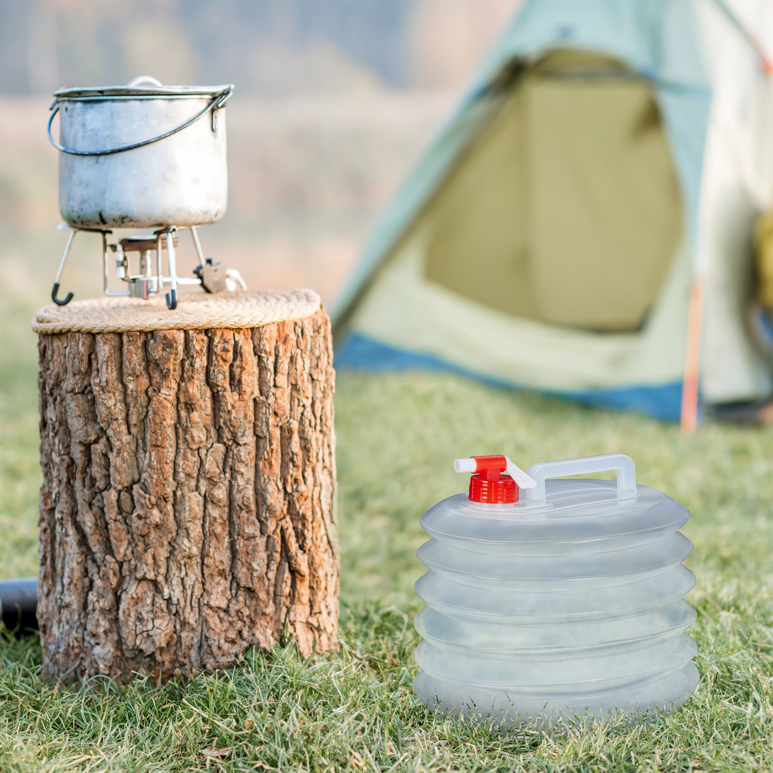 relaxdays Kanister Ovale Faltkanister im 4er Set, 10 Liter