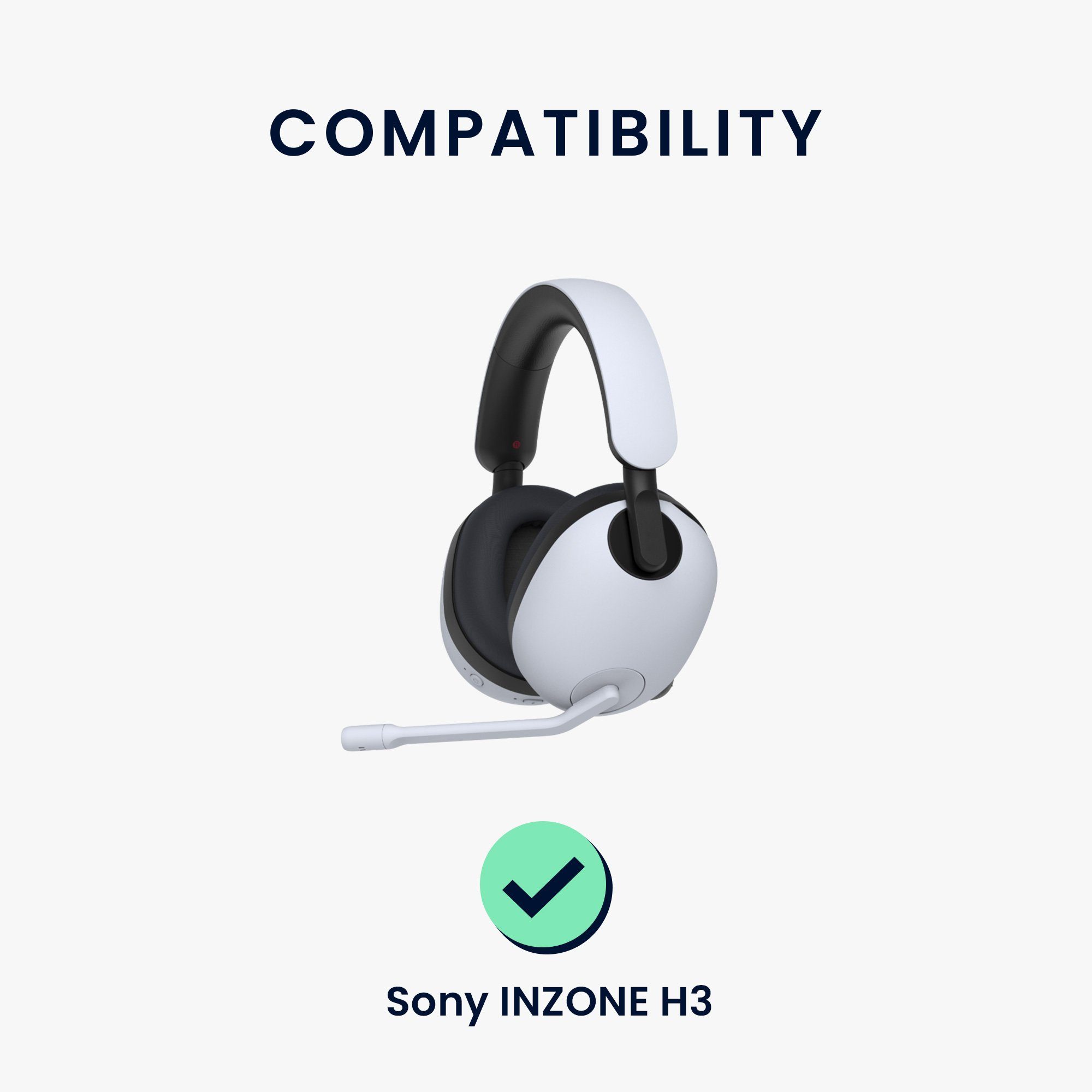 Kopfhörer Over - Ohr Ear Sony Polster (Ohrpolster Kunstleder Ohrpolster Polster H3 Headphones) INZONE 2x für kwmobile für