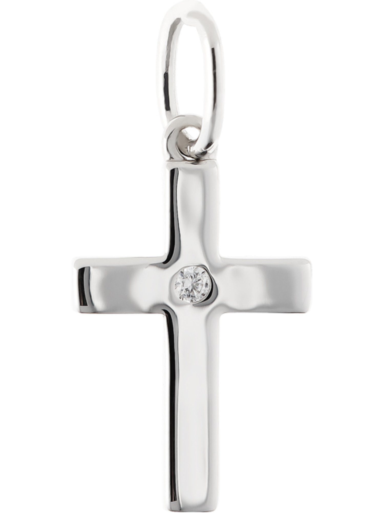 Kettenanhänger FAVS Damen-Anhänger 925er Silber 1 Zirkon Kreuz