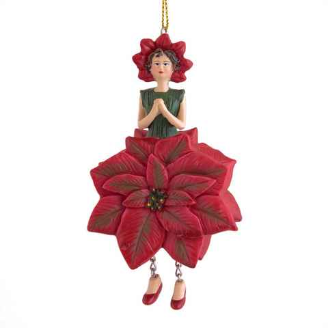 ROSEMARIE SCHULZ Heidelberg Dekofigur Weihnachtsstern zum Hängen Dekohänger Blumen Deko-Objekt, Handbemalte Figur aus Polyresin