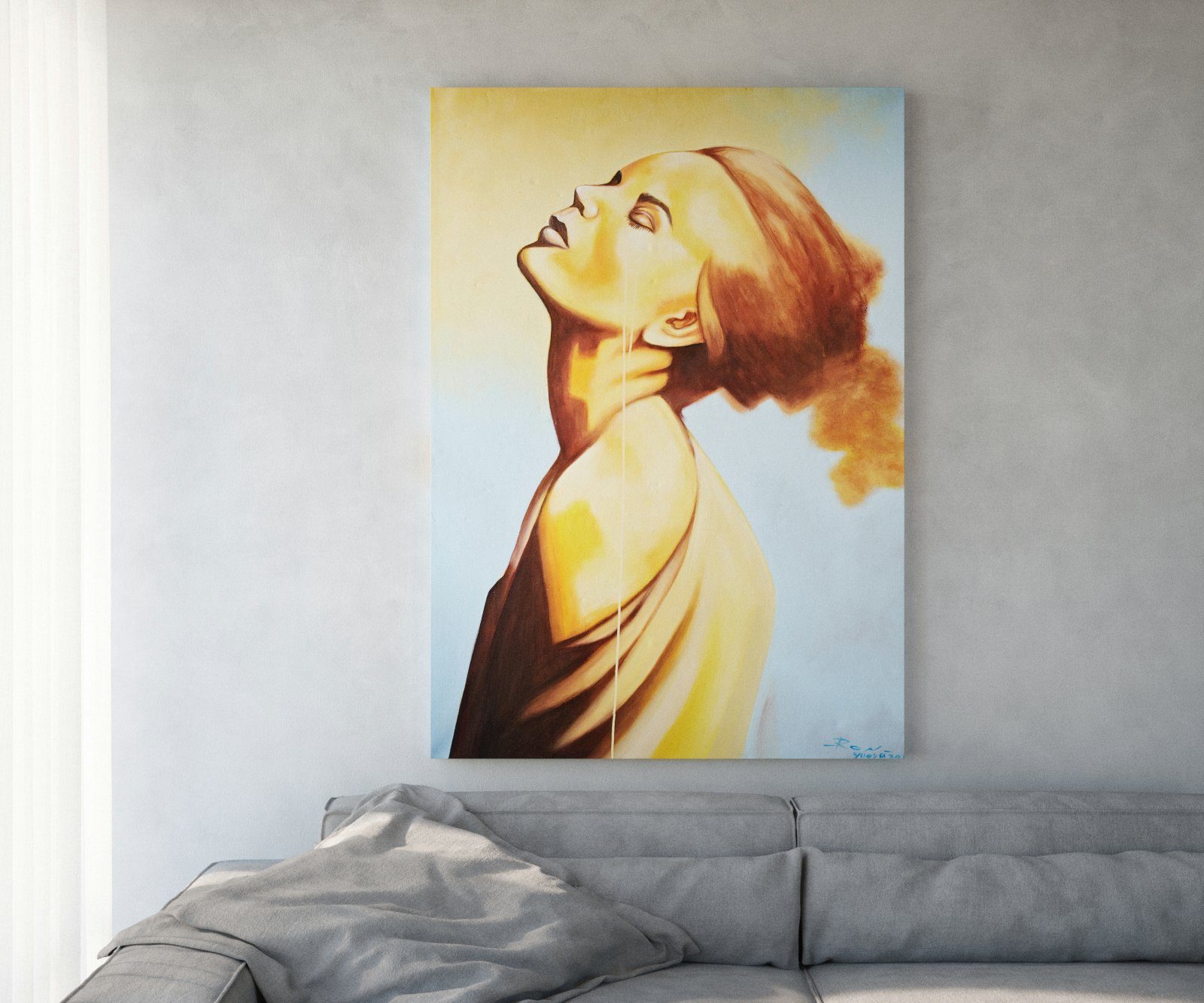 DELIFE Wandbild Young, Woman Mehrfarbig 100x140 cm Acryl auf Leinwand