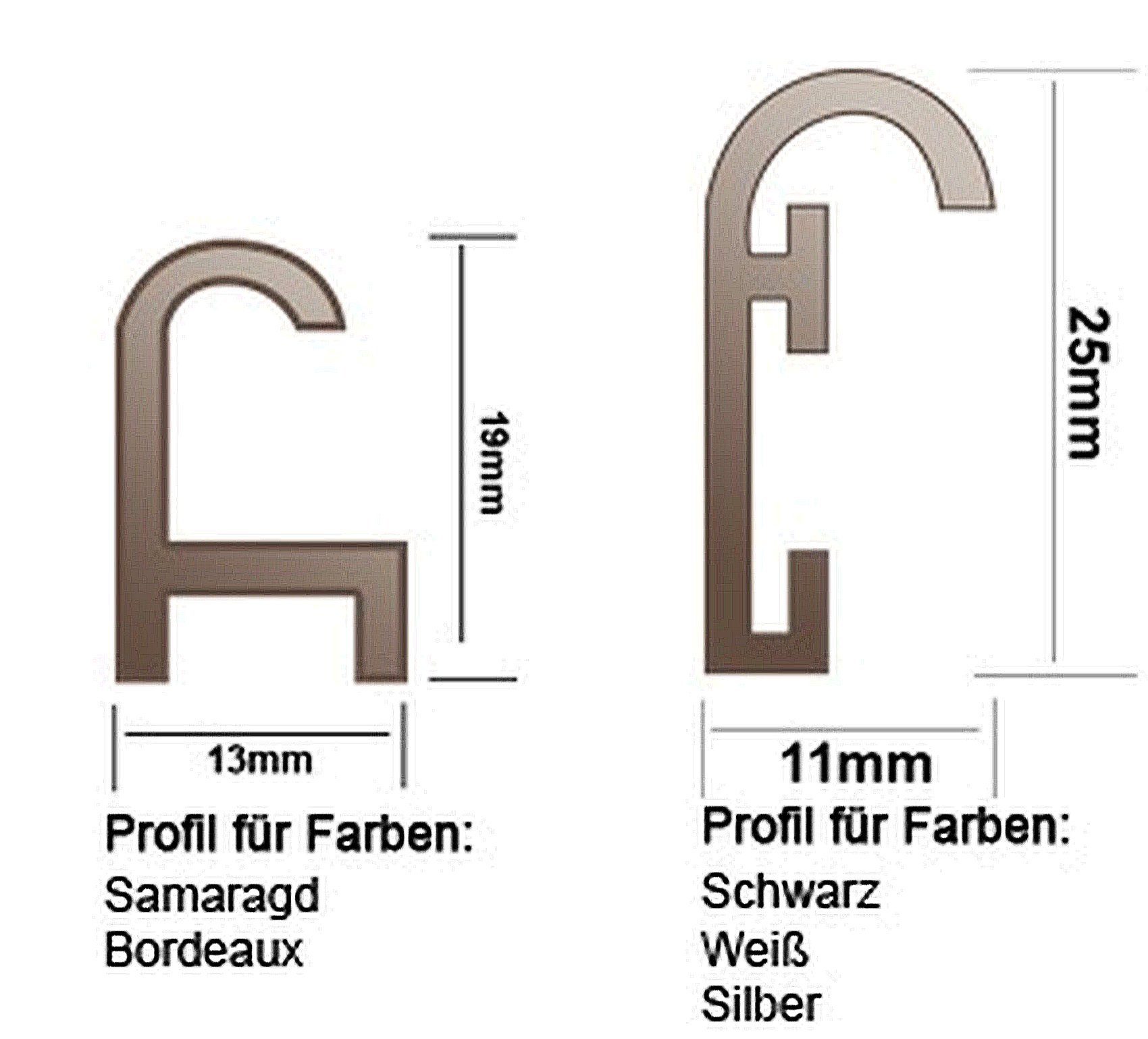 Bilderrahmen Neumann A" Rückwand Antireflexglas, "Image mit Schwenkfedern Schwarz und Einzelrahmen Alurahmen