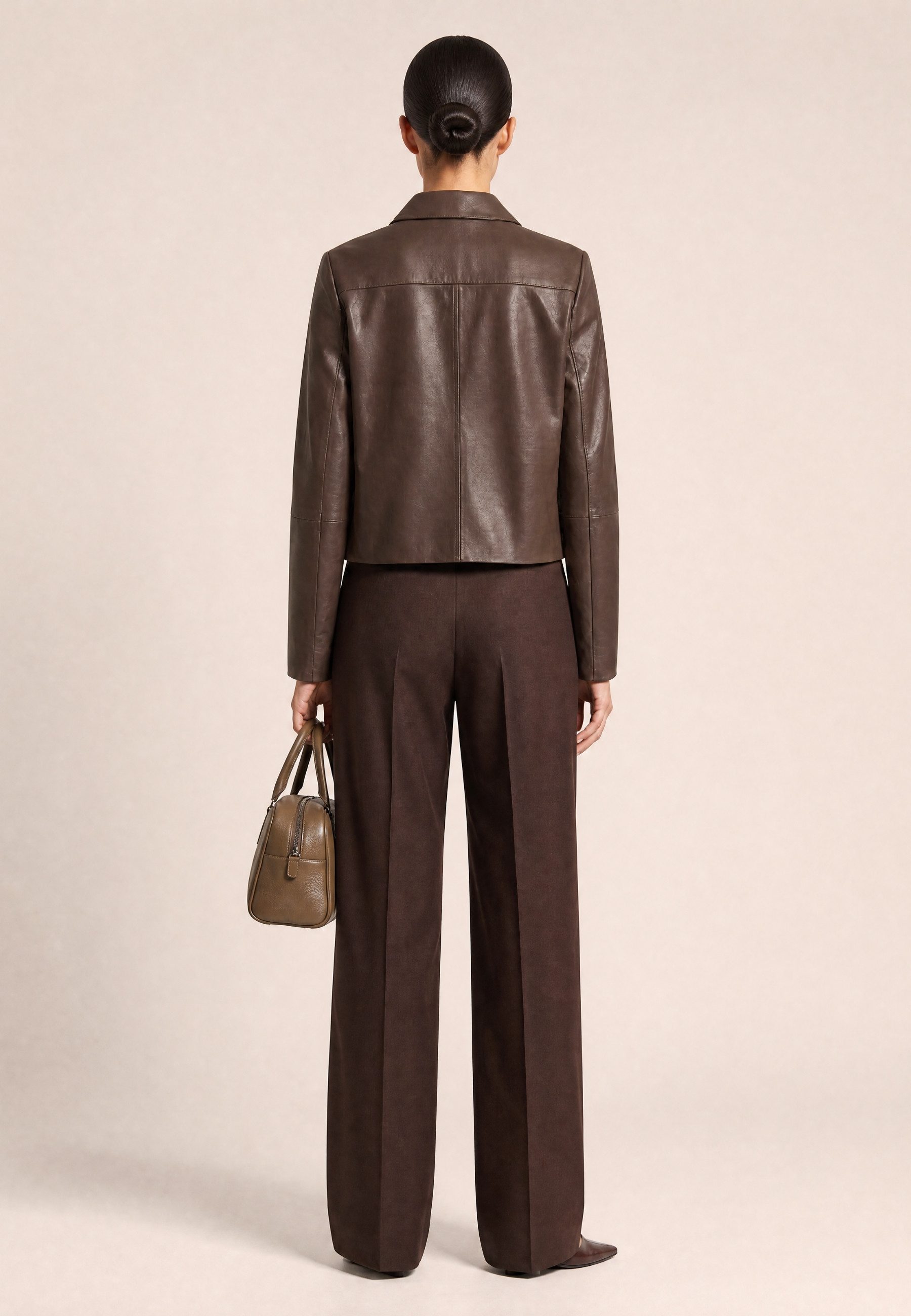 RICANO Lederjacke Cecila Lederjacke im Bolero-Stil mit Polokragen
