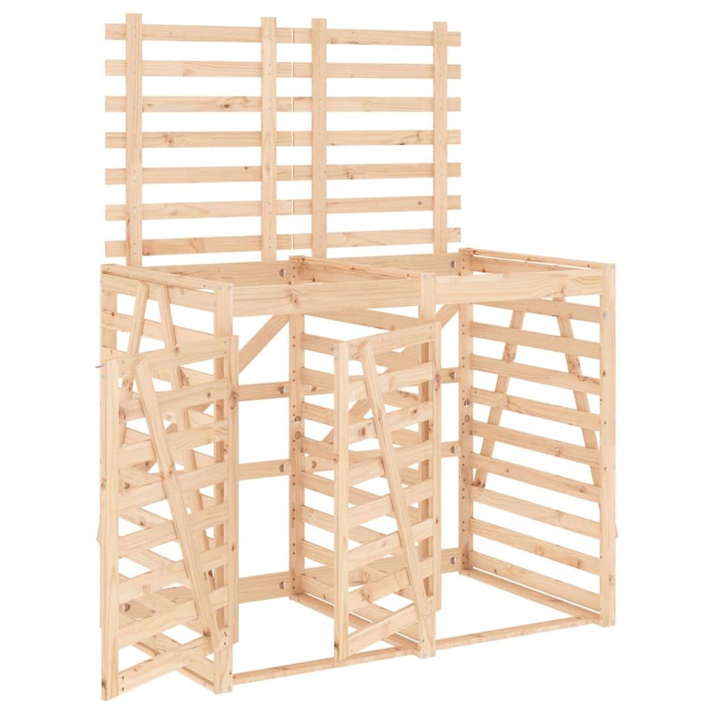 vidaXL Mülltonnenbox Mülltonnenbox für 2 Tonnen Massivholz Kiefer