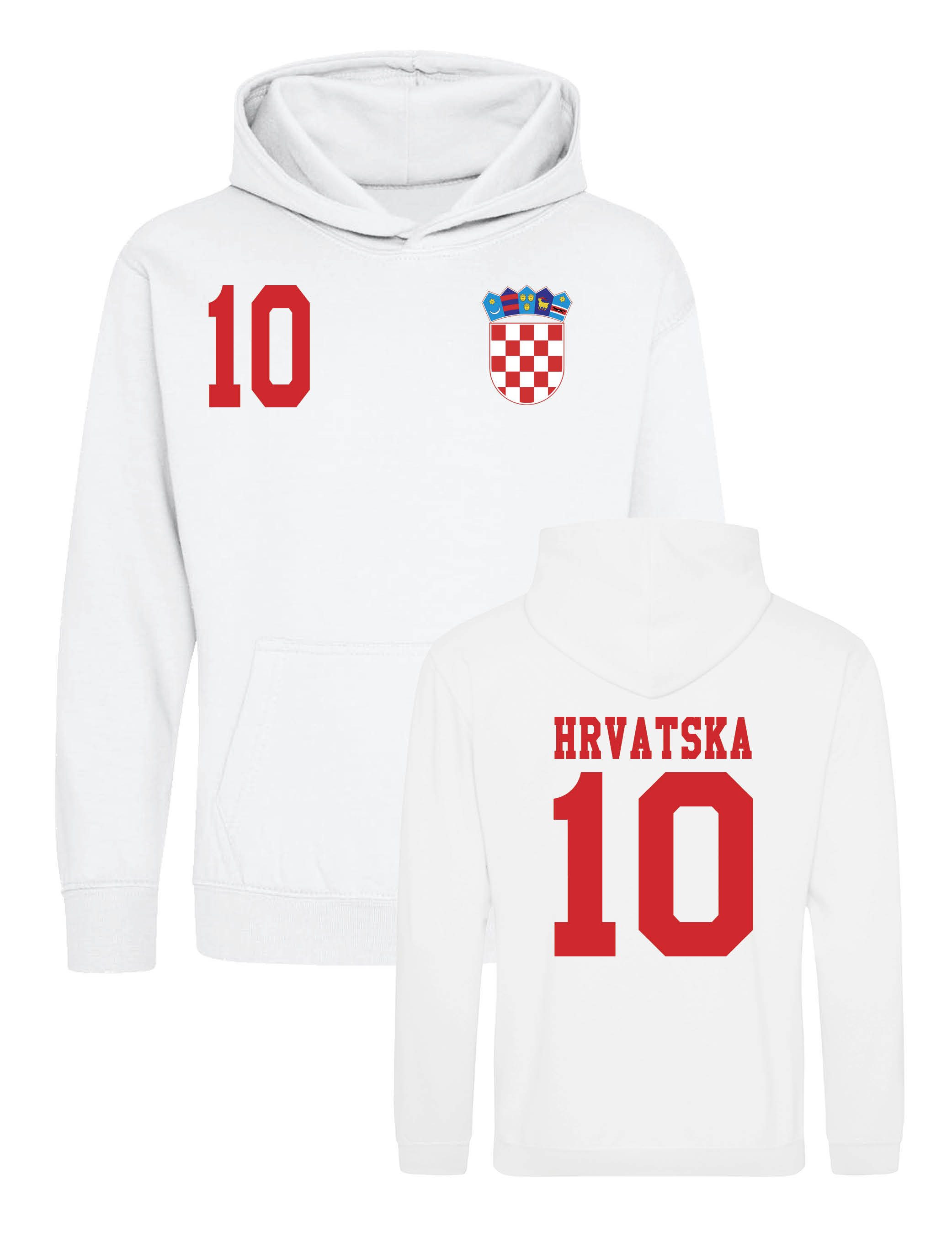 Kapuzenpullover Kinder Hoodie Pullover "Kroatien" Aufdruck Fußball Jungen und Mädchen