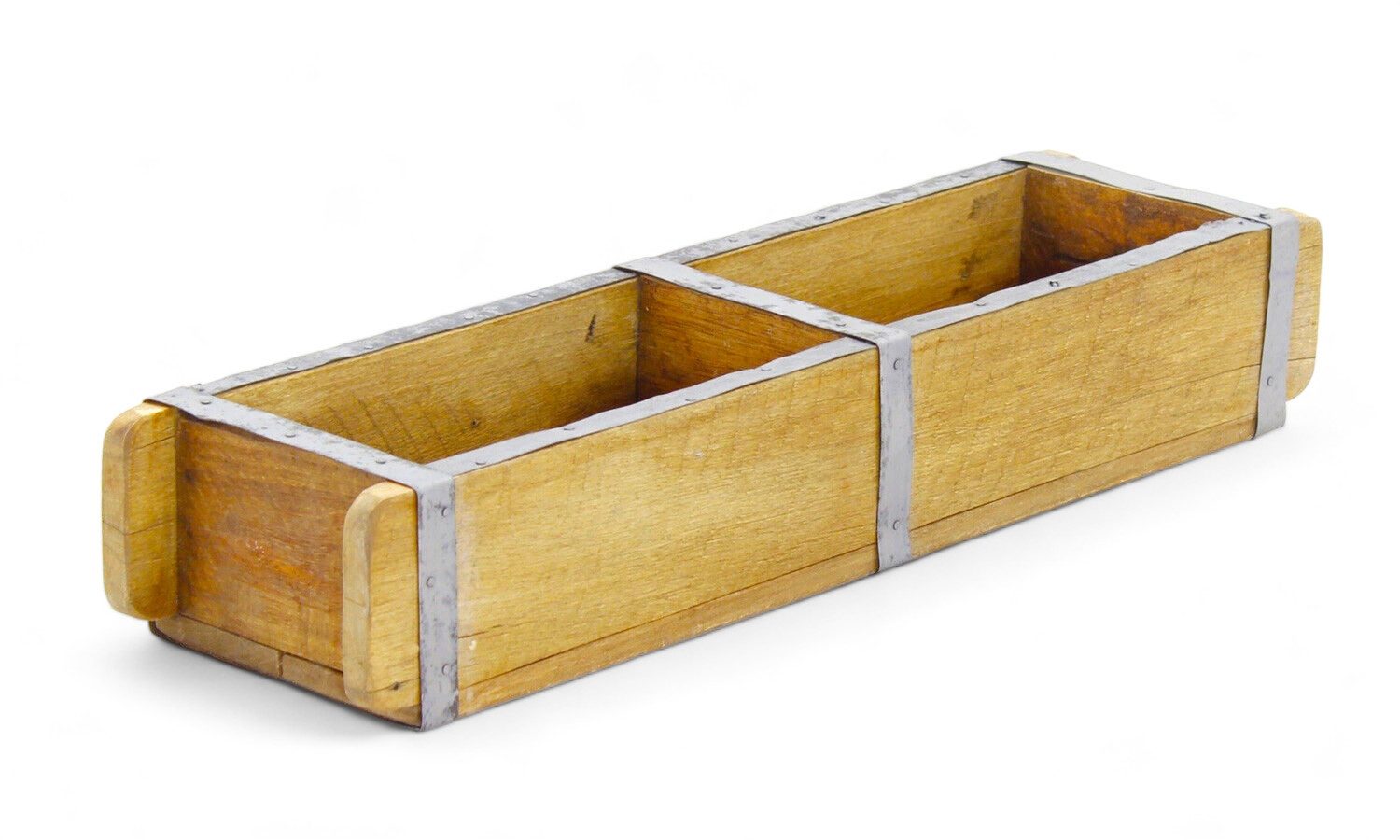 WestCraft Aufbewahrungsbox Design Holz Aufbewahrungsbox,Teak-Holz, Vintage Deko, Büro Ordnungsbox (1 St), handgefertig, rustikal, Organizer, 2-Fach