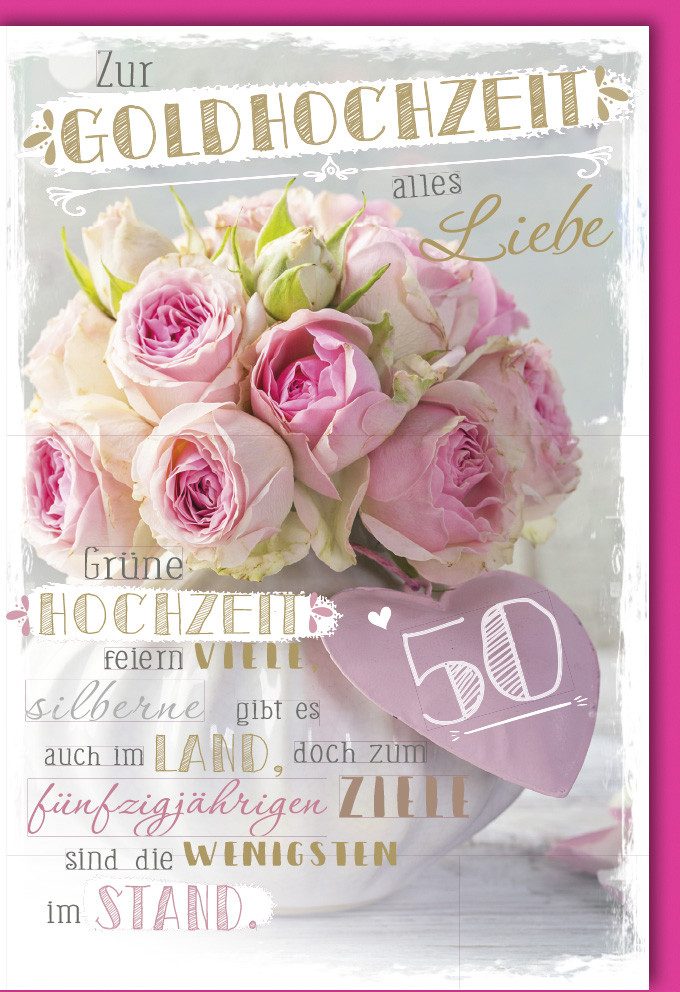 Verlag Dominique Grußkarten Goldhochzeit - Glückwunschkarte im Format 11,5 x 17 cm mit Umschlag 9