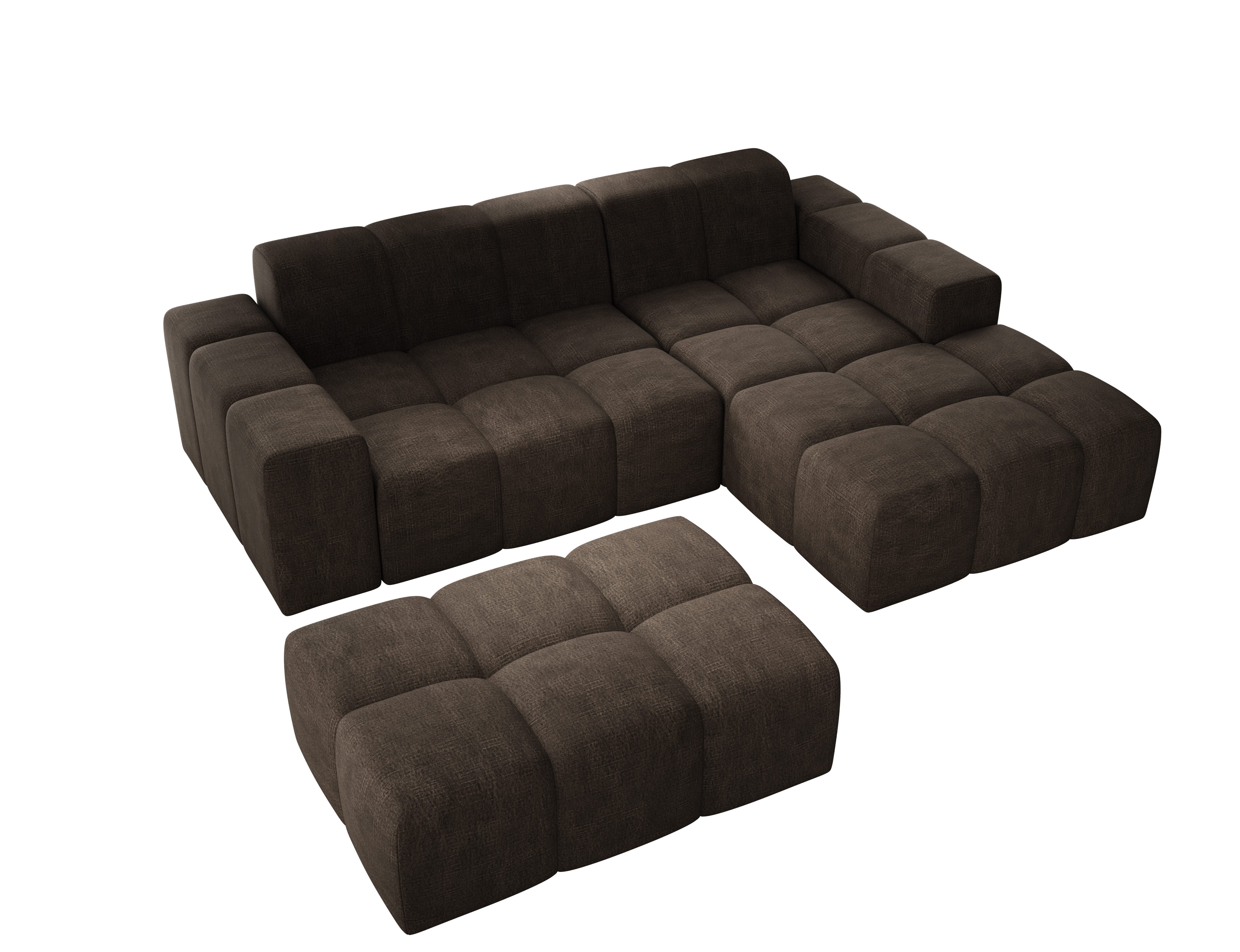 PROMETO Möbel Ecksofa Sofa mit Hocker, Couch L-Form Veloursstoff Fogo günstig online kaufen