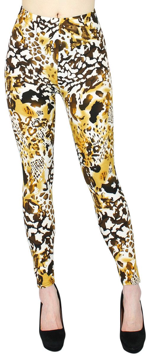 dy_mode Leggings Damen Leggings Tiger Muster Animal Print Fitnesshose Zebra Leggins mit elastischem Bund