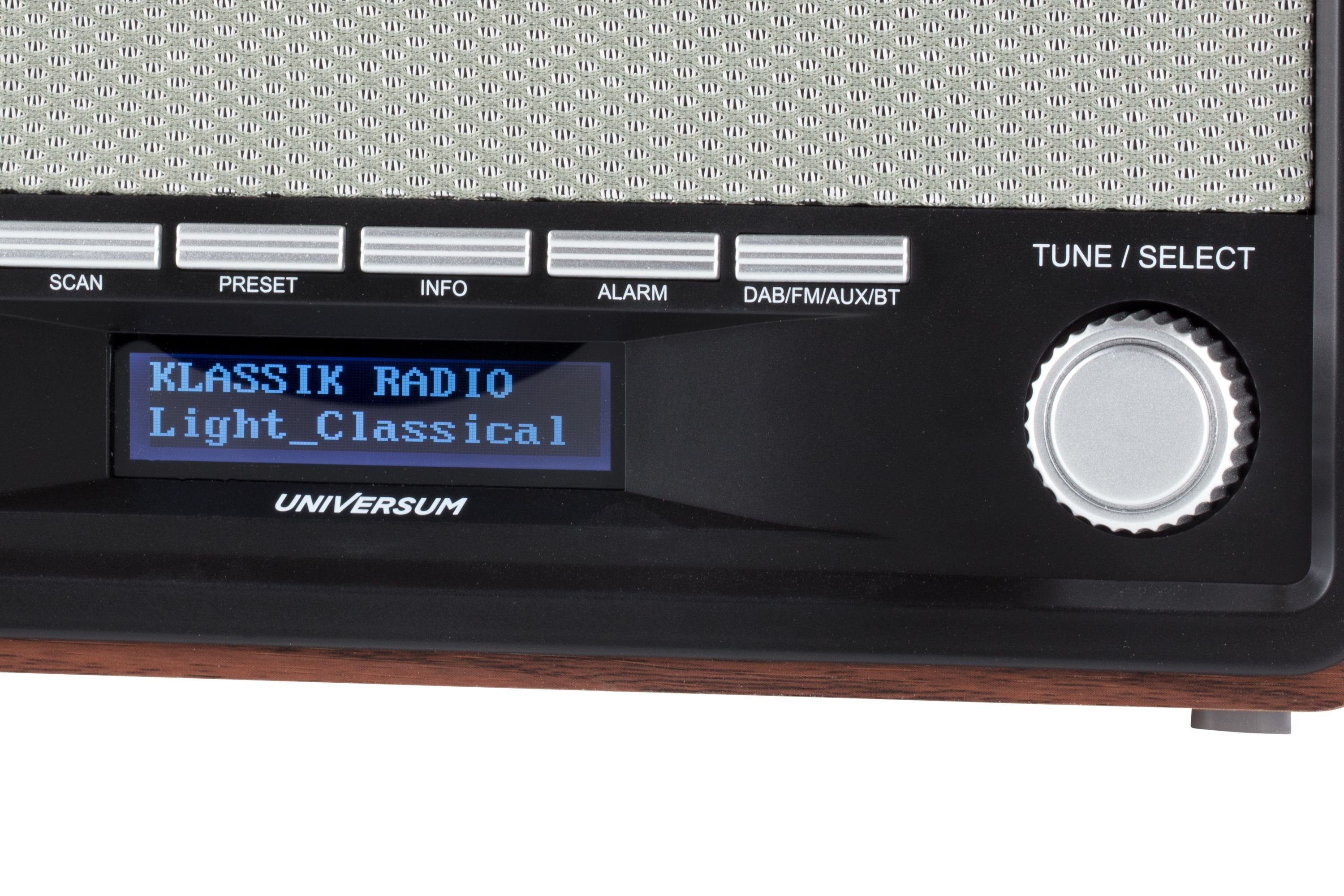 UNIVERSUM* DR 350-21 Digitalradio (DAB) AUX-IN und (Retro Digitalradio mit Weckfuntion) Holzgehäuse, Bluetooth