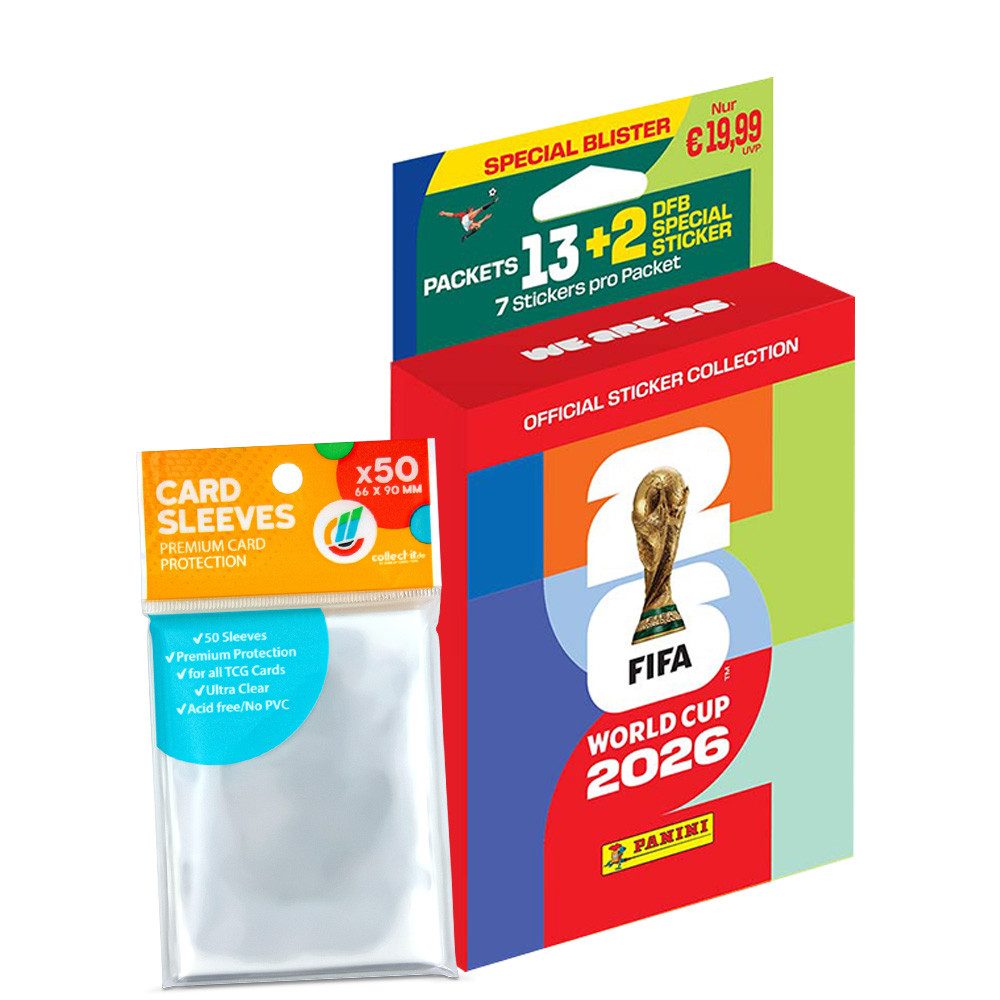 Panini Sammelkarte World Cup 2026 Sticker - 1 Eco-Blister #2 (13 Tüten)+ Hüllen
