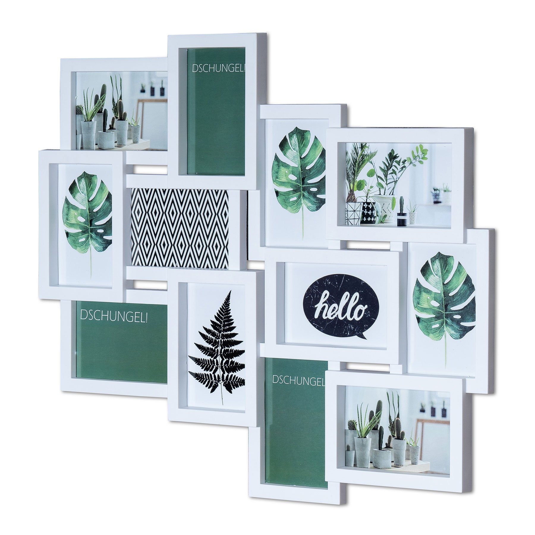 Levandeo® Bilderrahmen Collage, Bilderrahmen weiß 12 Fotos Fotogalerie Foto günstig online kaufen