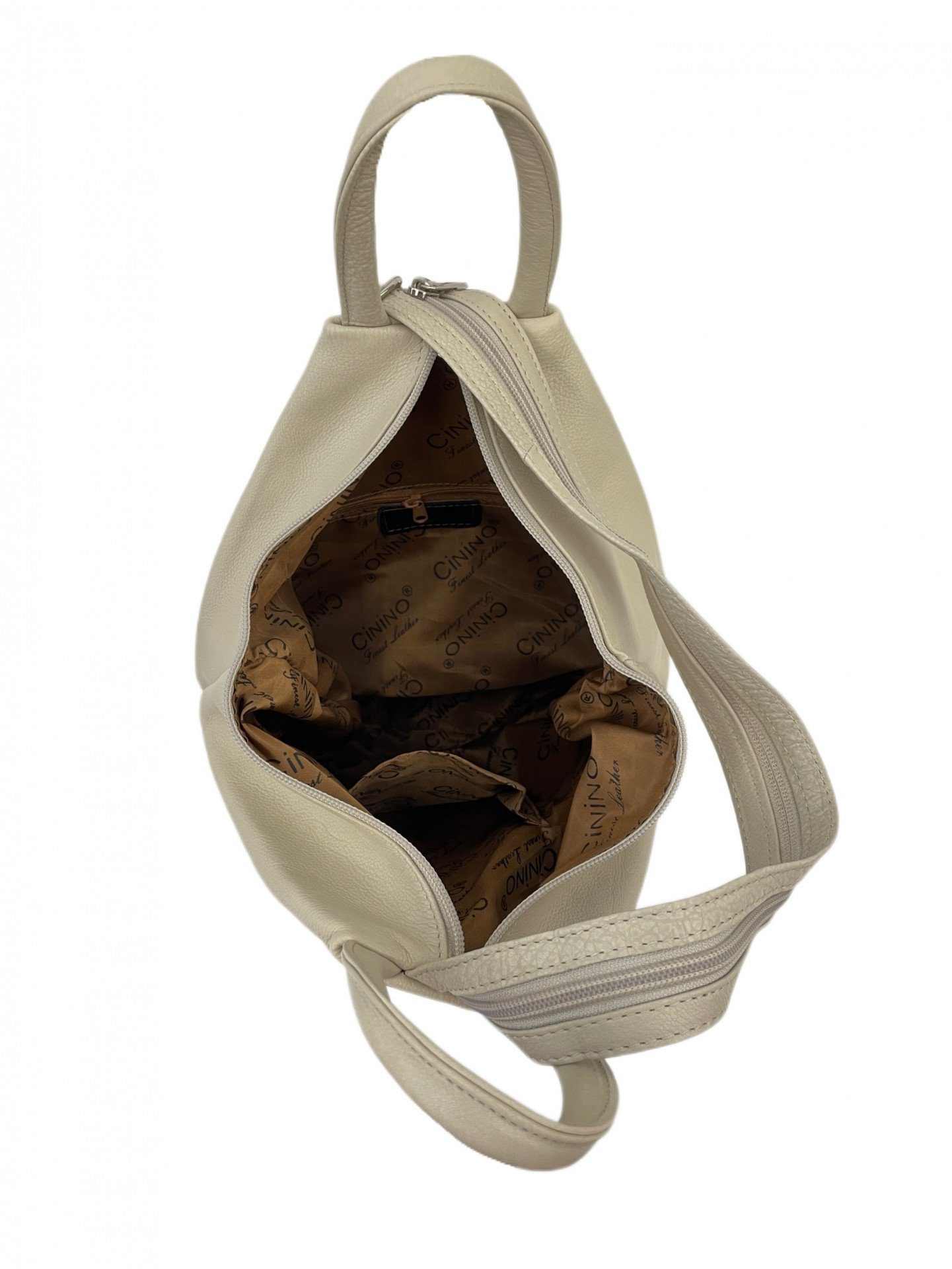 Cinino Cityrucksack C18284, Lederrucksack Sicherheitsrucksack