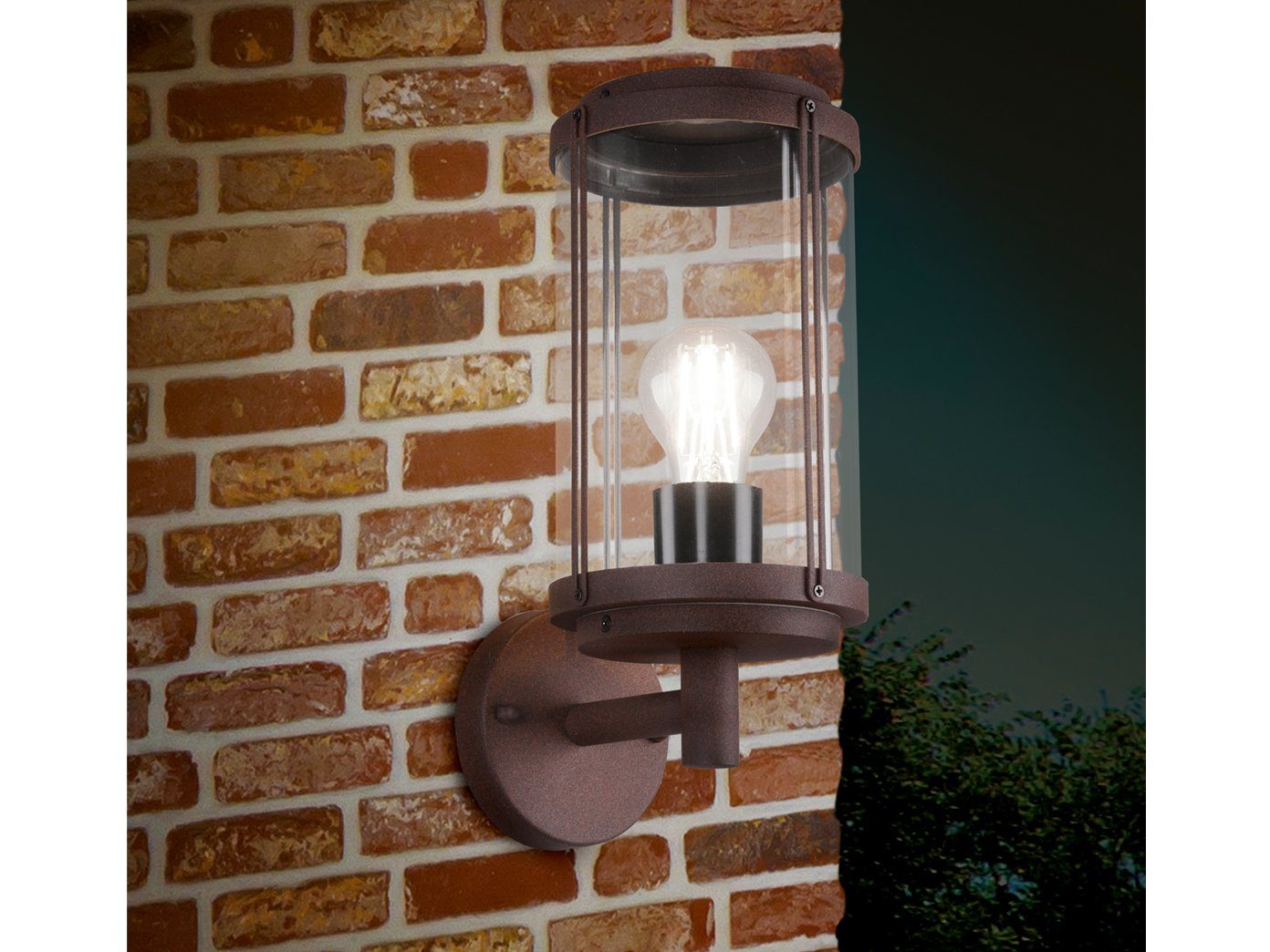 meineWunschleuchte LED AußenWandleuchte, LED wechselbar, Warmweiß