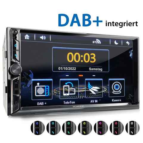 XOMAX XM-2V781D Autoradio mit DAB+ plus, 7 Zoll Bildschirm Bluetooth 2 DIN Autoradio