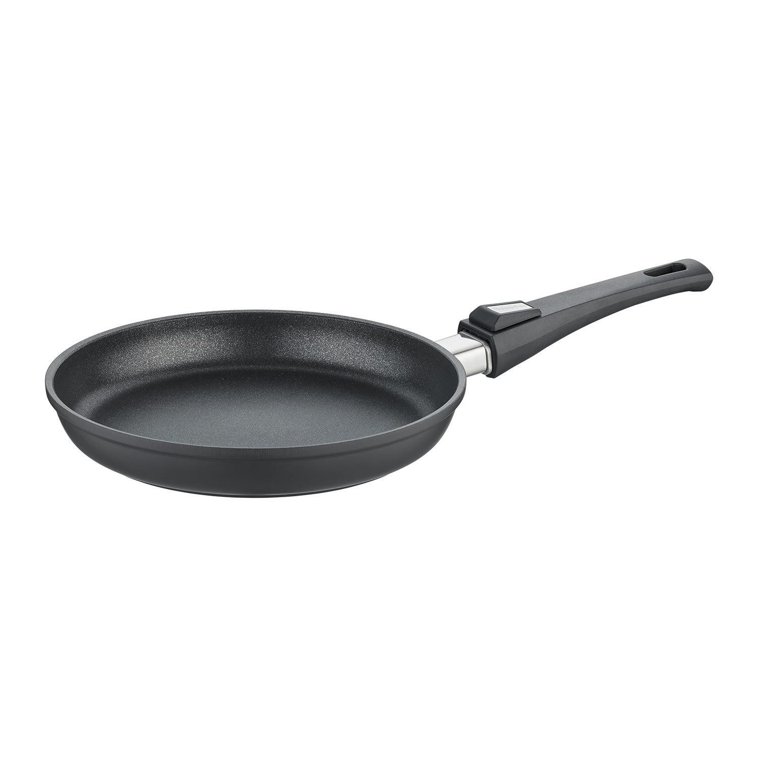 Berndes Bratpfanne VARIO CLICK, Ø 24 cm, Schwarz, Antihaftbeschichtet, Aluminiumguss, inkl. Kunststoffgriff mit Klicksystem, Induktion