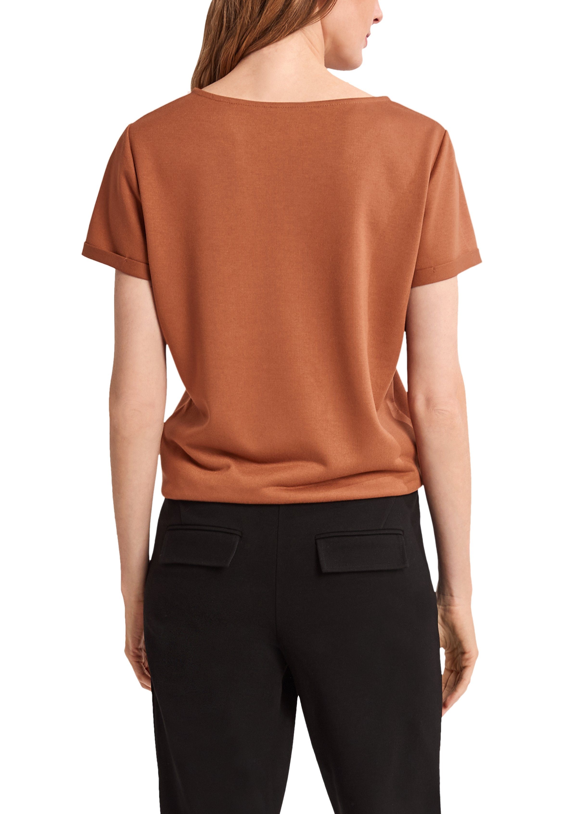 Damen Shirts Comma Kurzarmshirt Jerseyshirt mit Ausbrennermuster (1-tlg)
