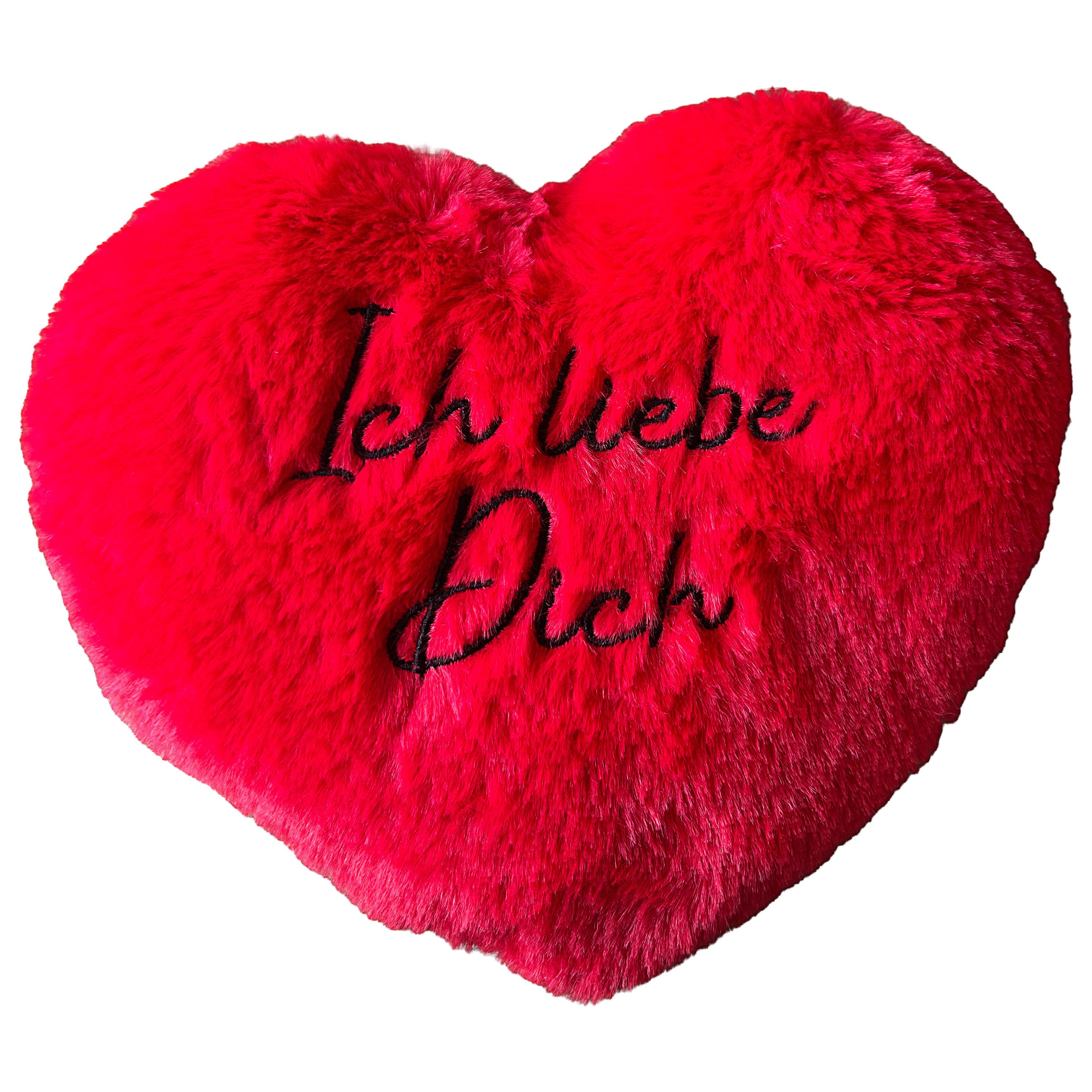 CEPEWA Dekokissen Herzkissen 'Ich liebe dich' Schlaufe 20cm Polyester rot Valentinstag