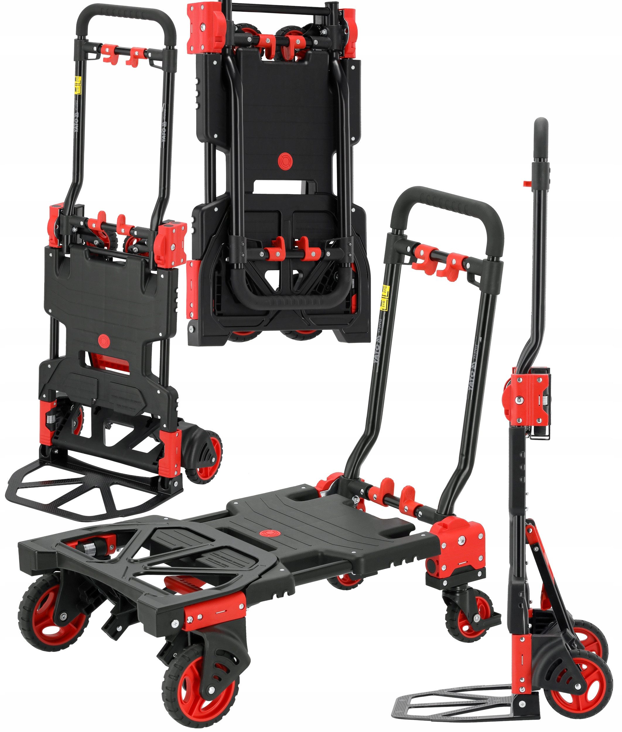Yato Transportroller Chariot de rangement pliable 2 en 1 137 kg, (Klappbarer 2-in-1 Transportwagen, Sackkarre bis 137 kg Tragkraft)