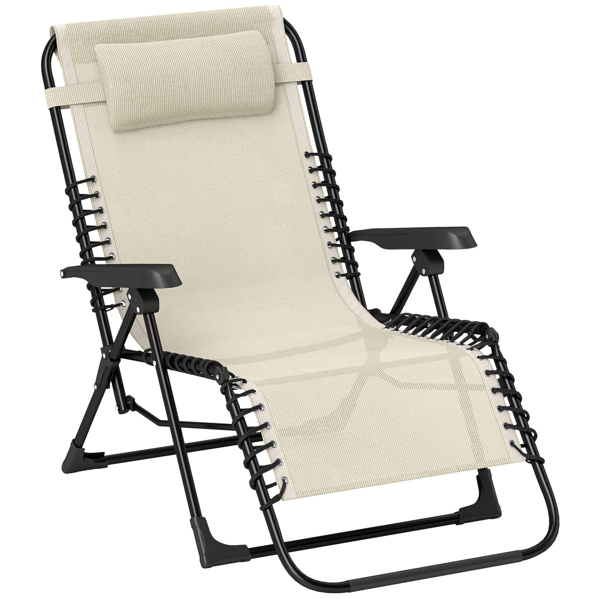 Outsunny Gartenliege mit Kopfkissen, 5-Fach verstellbare günstig online kaufen