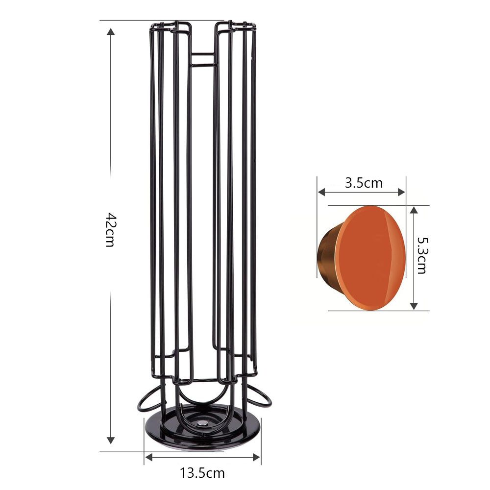 TUWENA Aufbewahrungssystem Kaffeekapselhalter Kompatibel für 32 Stück, Drehbar Kapselständer – Bild 2 von 5