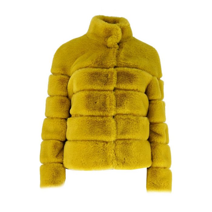 Antonio Cavosi Winterjacke hochwertige Web-Pellz Jacke in gelb
