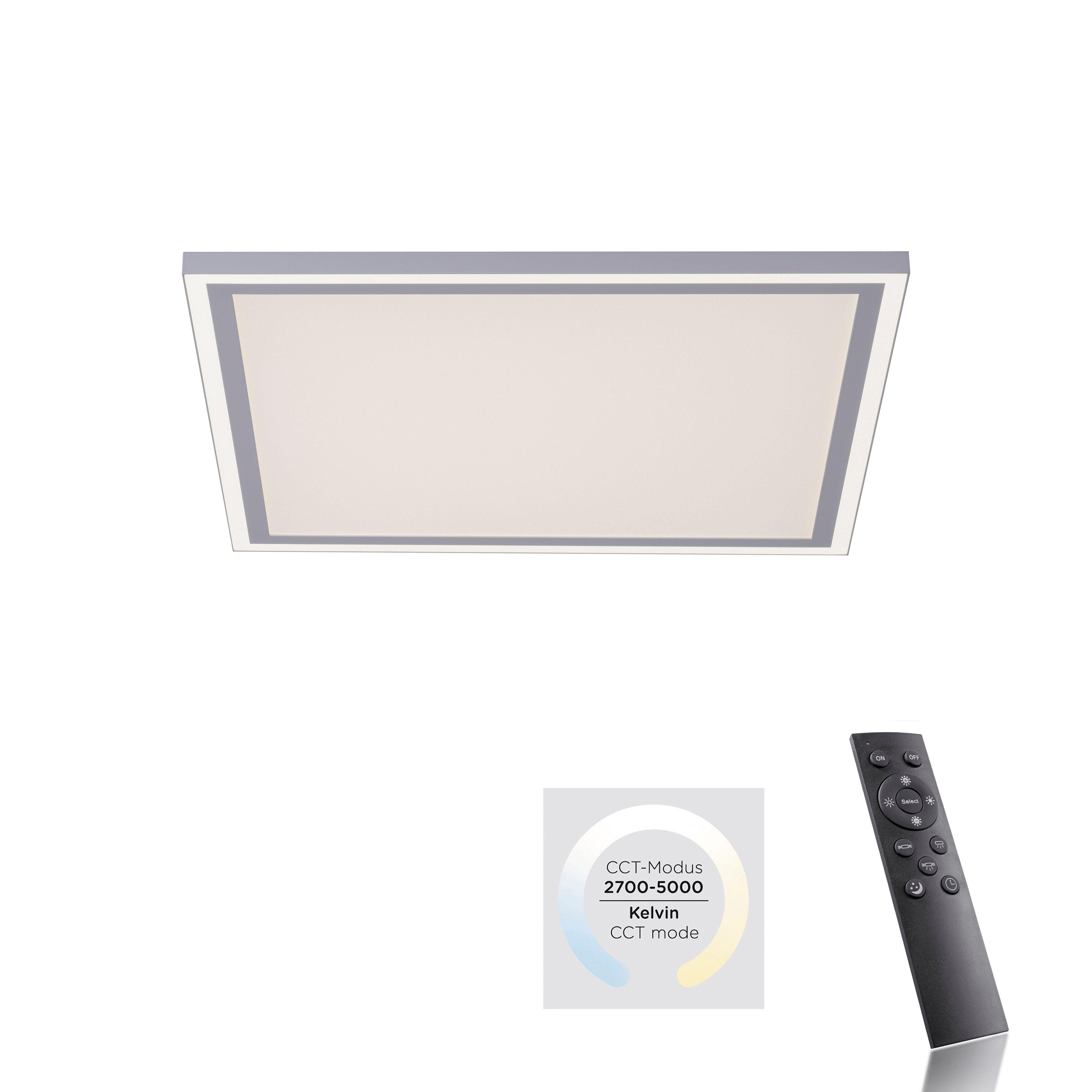 JUST LIGHT LED Deckenleuchte EDGING, CCT - über Fernbedienung, Dimmfunktion, Memory, nach Trennung vom Netz, LED fest integriert, warmweiß - kaltweiß, dimmbar über Fernbedienung