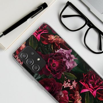 DeinDesign Handyhülle Rose Blumen Blume Dark Red and Pink Flowers, Samsung Galaxy A52s 5G Silikon Hülle Bumper Case Handy Schutzhülle