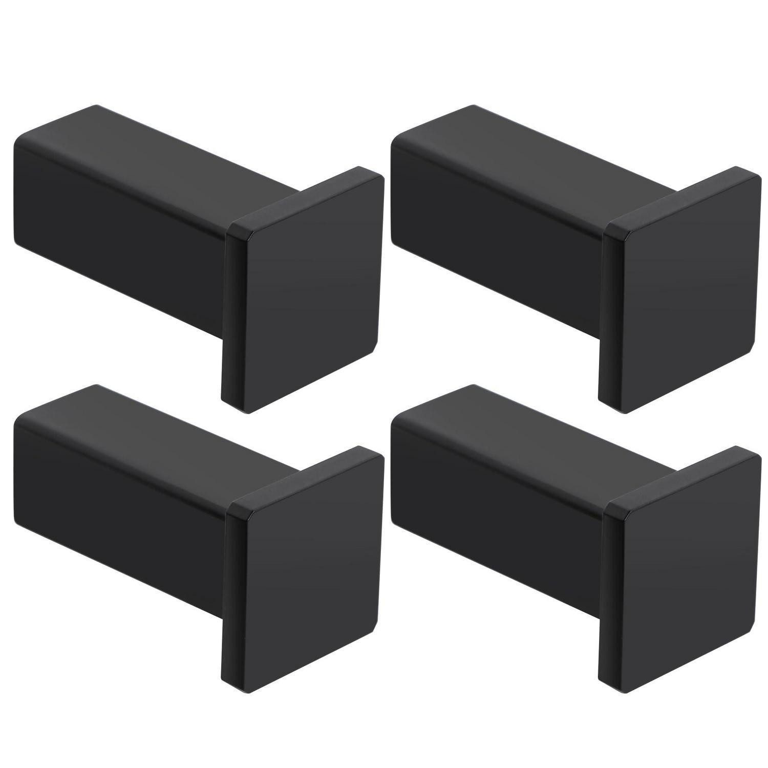 LuxusKollektion Wandhaken Garderobenhaken Schwarz 4er Set Edelstahl, (4-St)