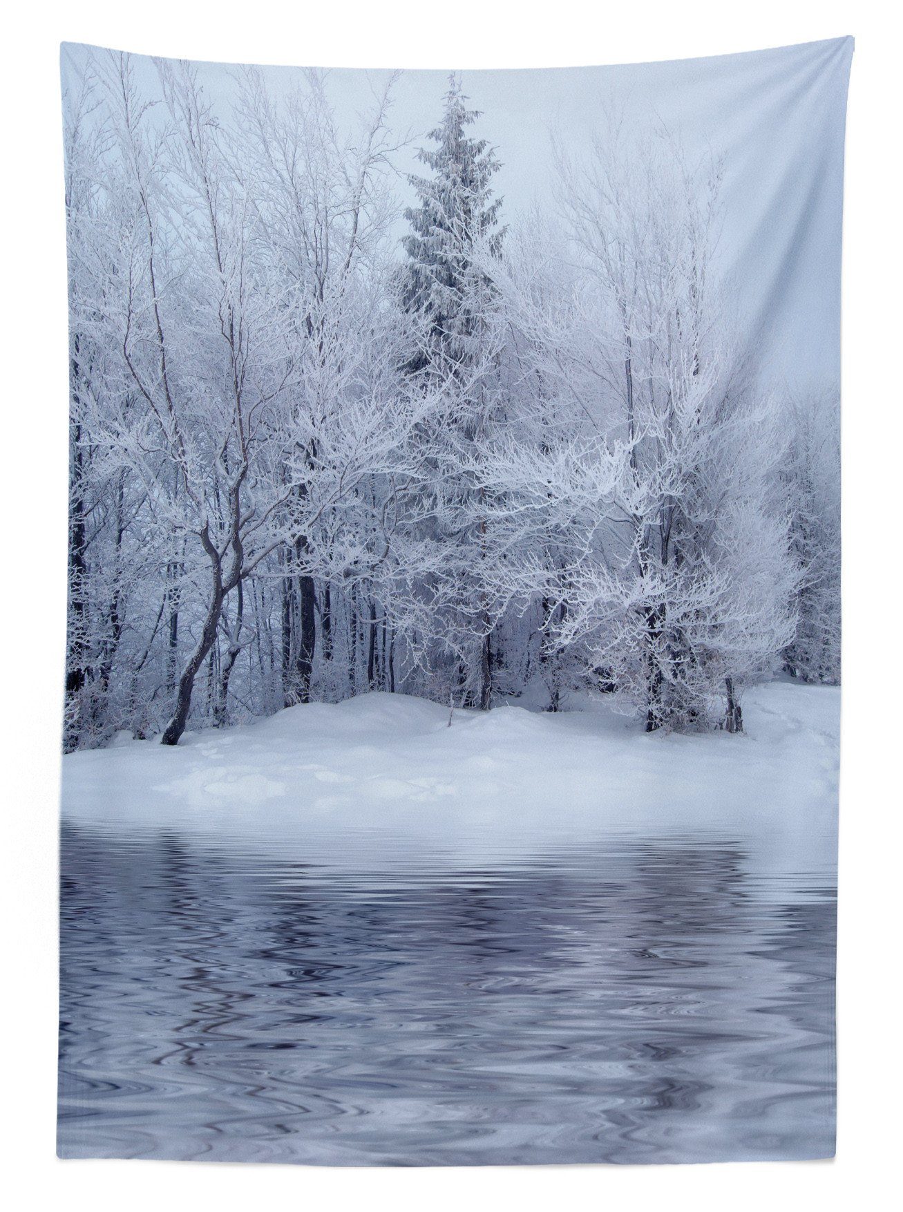 Abakuhaus Tischdecke Farbfest Klare Waschbar Winter Bereich Weihnachten Blizzard Wald Außen Für geeignet den Farben