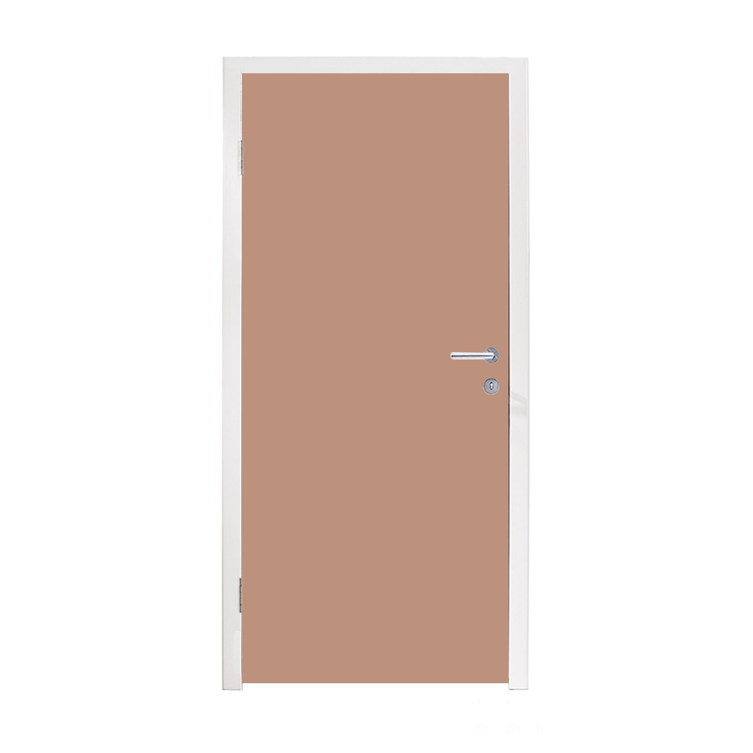Beige Türtapete - Fototapete MuchoWow für - Rosa, bedruckt, St), Tür, (1 cm Türaufkleber, 75x205 Farbe Matt,