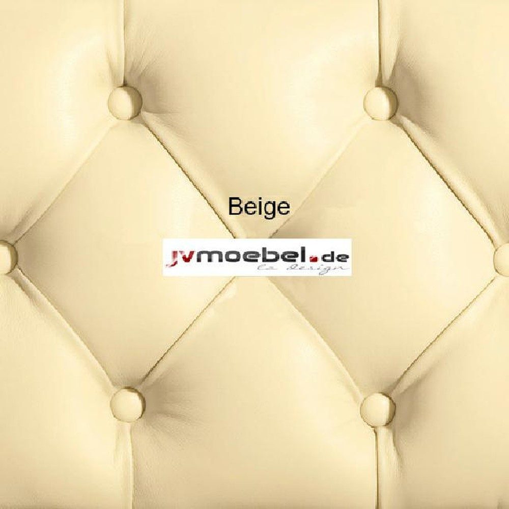 JVmoebel Couchtisch Eleganter Leder Rundhocker mit Tisch in harmonischer Brauntönung (Set), Made in Europa