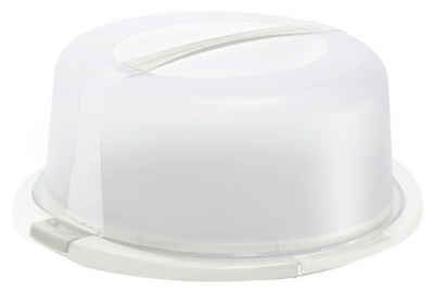 ROTHO Tortenglocke Kuchenbehälter COOL & FRESH, Weiß, B 38 x T 34 cm, Haube mit ergonomischem Griff