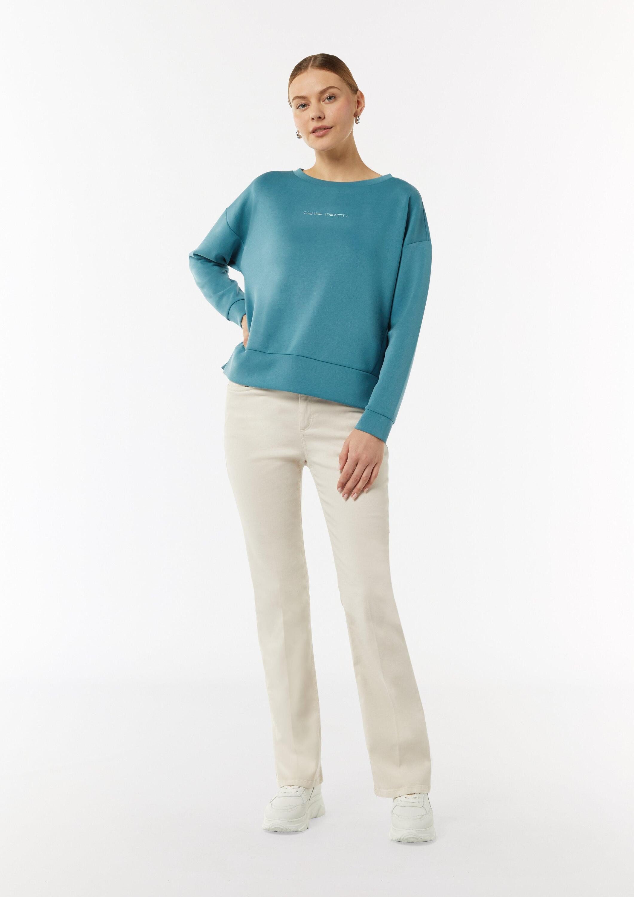 comma Sweatshirt Sweatshirt Sweatshirt mit Schmucksteinen