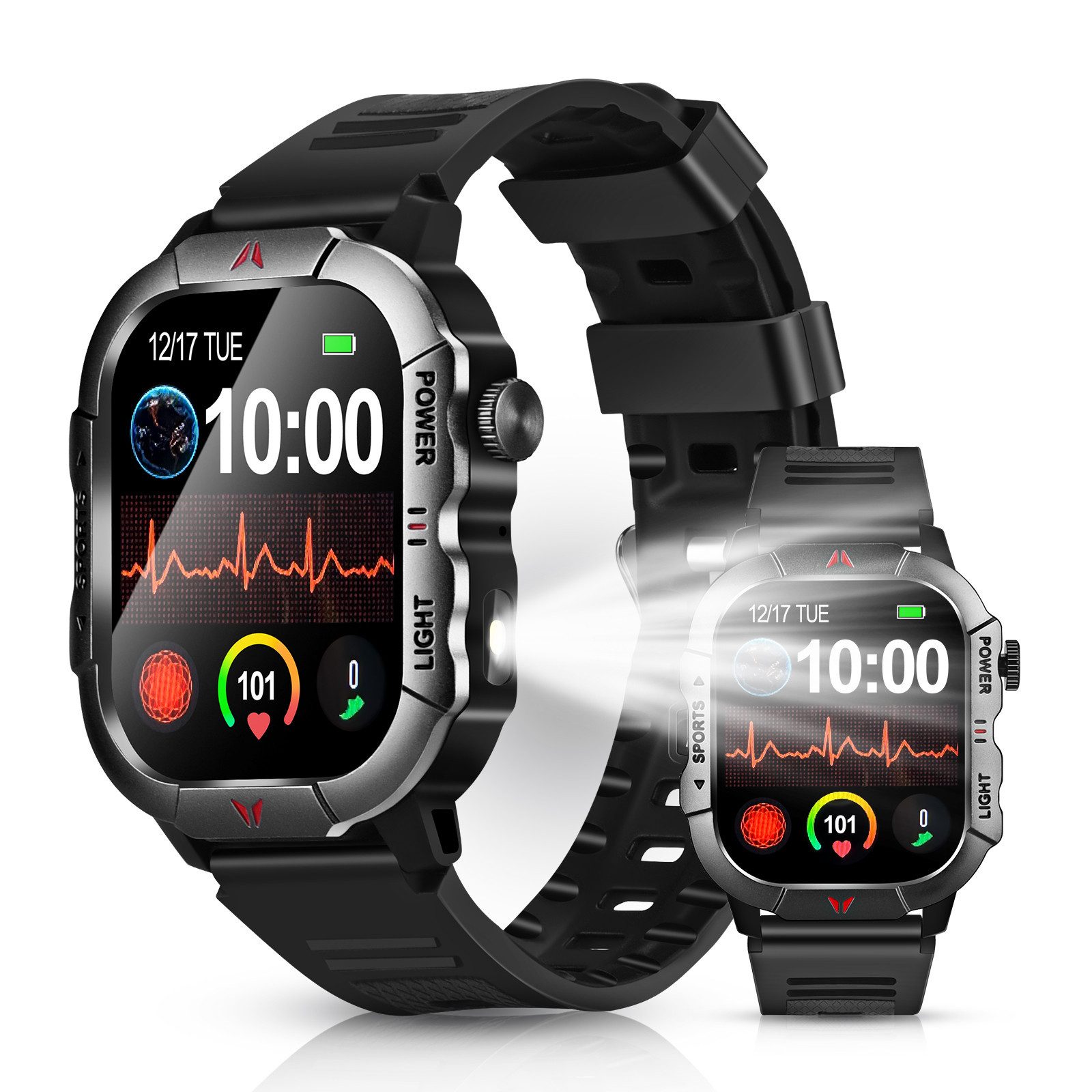 GPS Smartwatch mit Telefonfunktion, IP68, Gesundheitsüberwachung Smartwatch