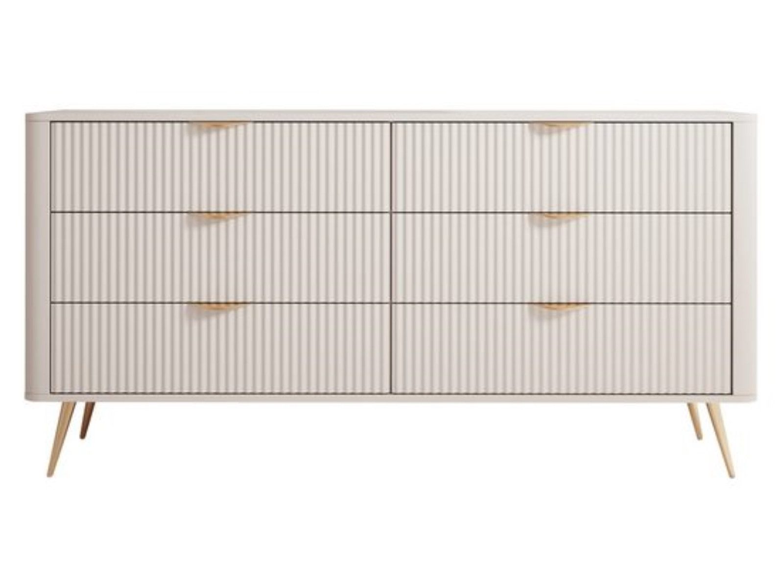 Compleo Schubkastenkommode mit Lamellen und 6 Schubladen, Glamour-Design (BELLOS) – Bild 3 von 5