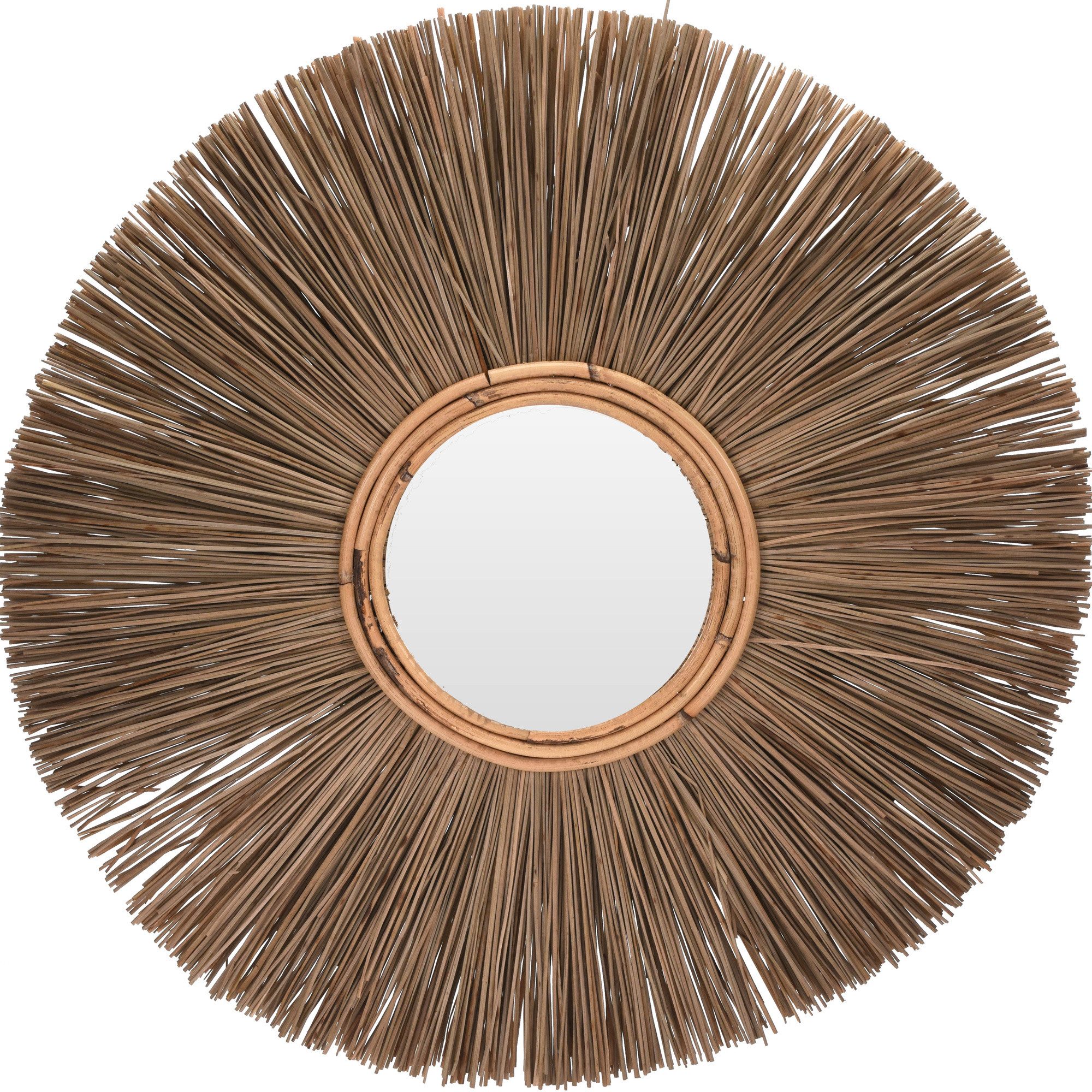 Home & styling collection Wandspiegel Wandspiegel rund im Boho-Stil, strahlender Rahmen, Ø 66 cm