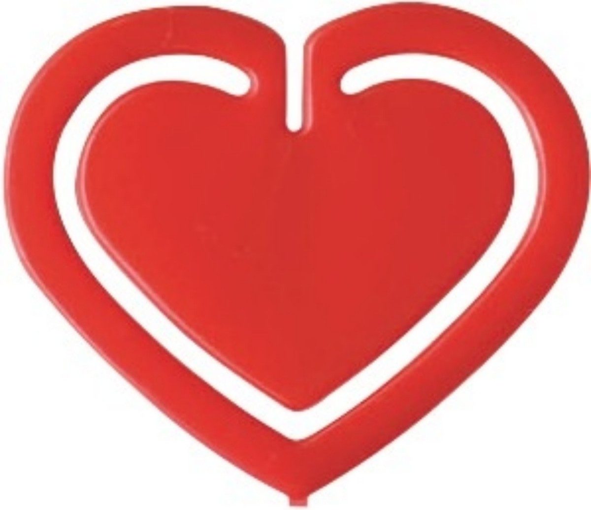 Büroklammer Büroklammern Herzklip 30mm VE=12 Stück rot
