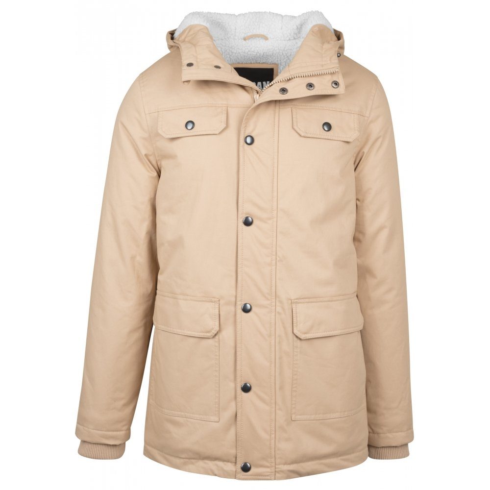 URBAN CLASSICS Parka Heavy Cotton Parka - beige - XL mit Kapuze