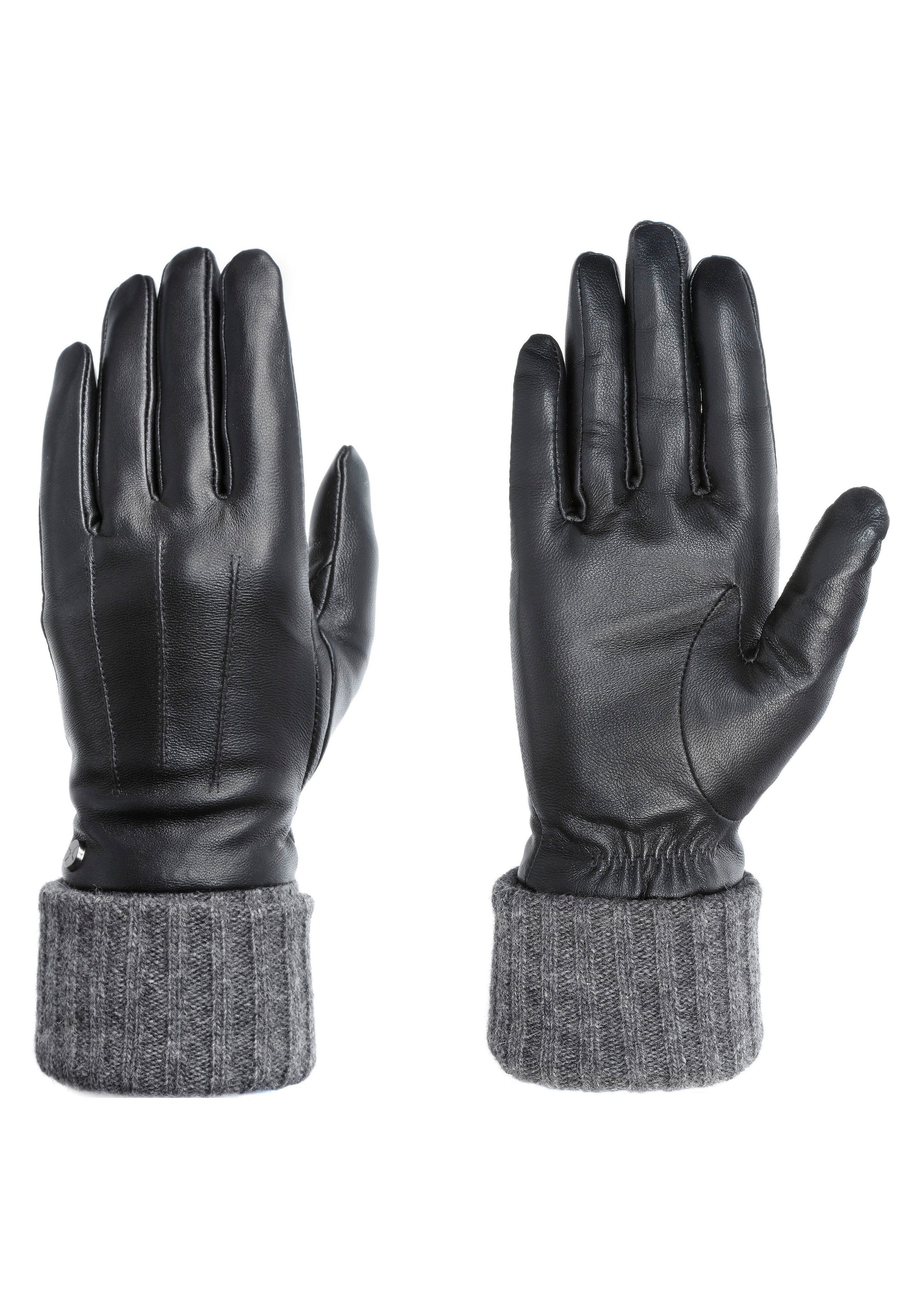 PEARLWOOD Lederhandschuhe Lipa Touchscreen proofed - mit 10 Fingern bedienbar black