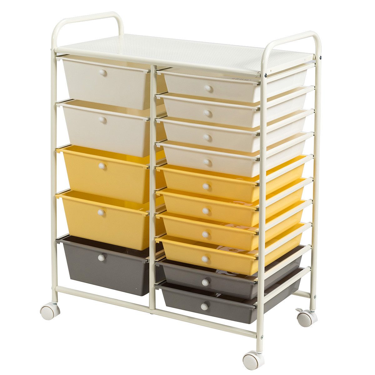COSTWAY Rollcontainer, Bürocontainer mit 15 stapelbaren günstig online kaufen