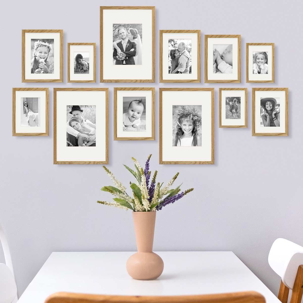 PHOTOLINI Bilderrahmen 12er Set Echtholz 10x15 günstig online kaufen
