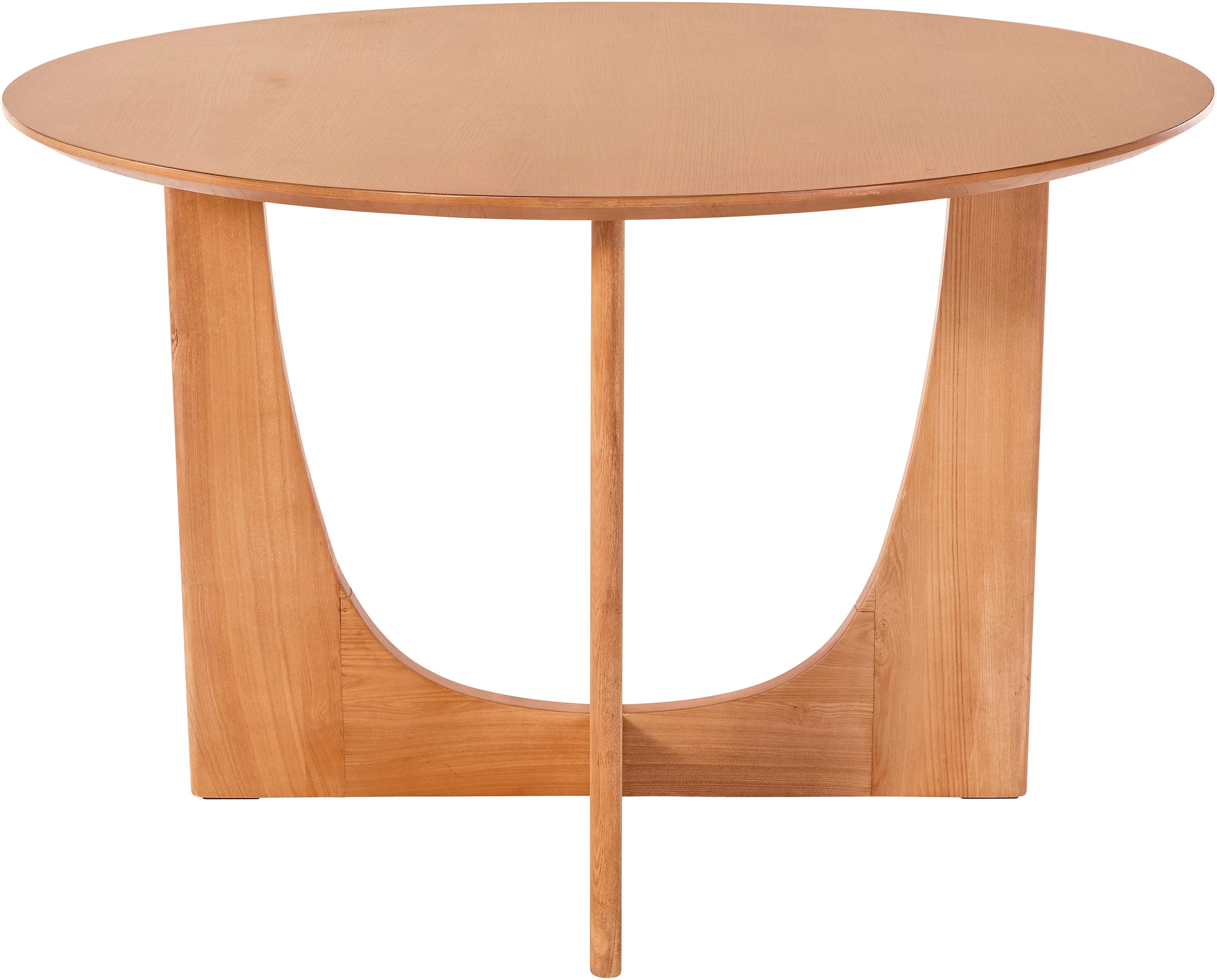 LeGer Home by Lena Gercke Esstisch Zirella, massives Eschenholz, markantes Kreuzfuß-Design, Breite 120 cm
