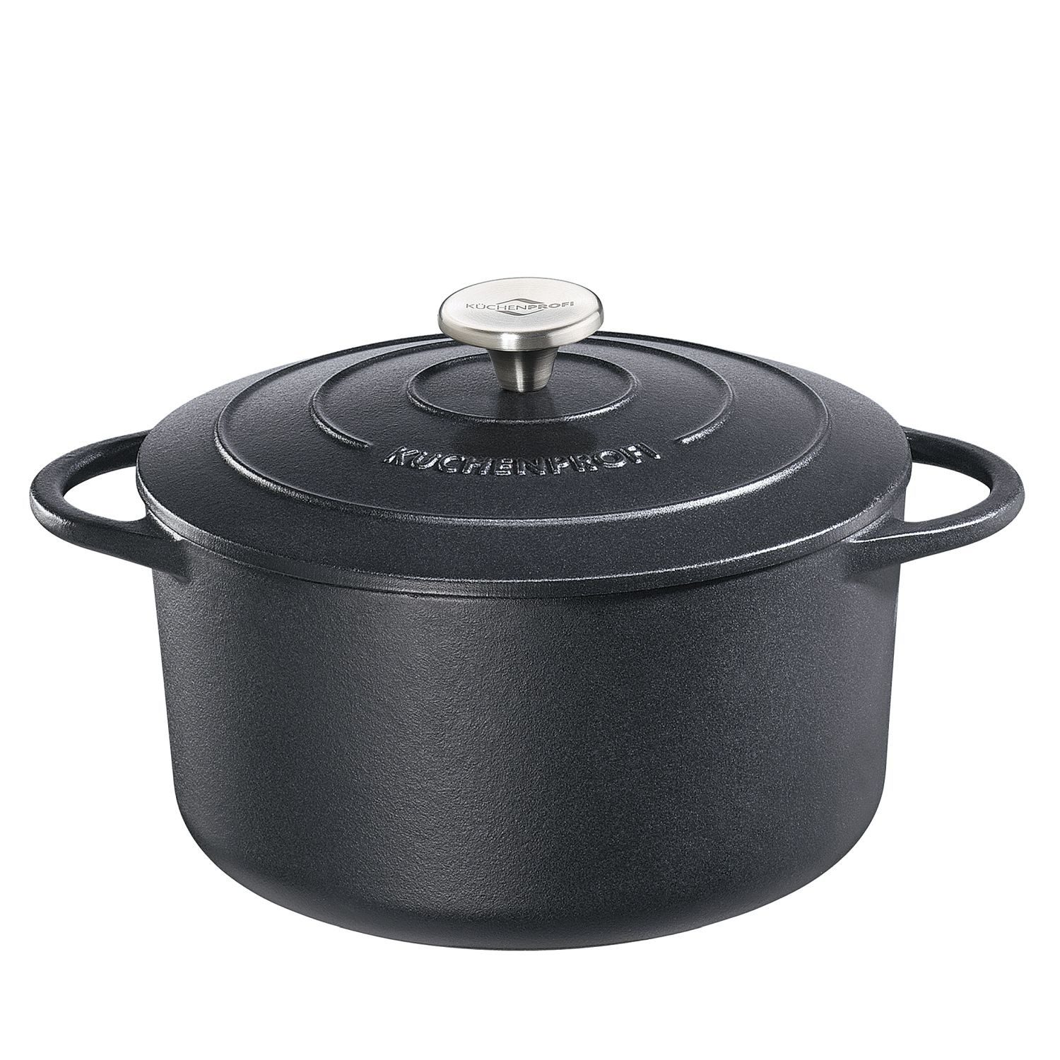 Küchenprofi Bräter Provence Bratentopf Rund Schwarz 28 cm, Gusseisen