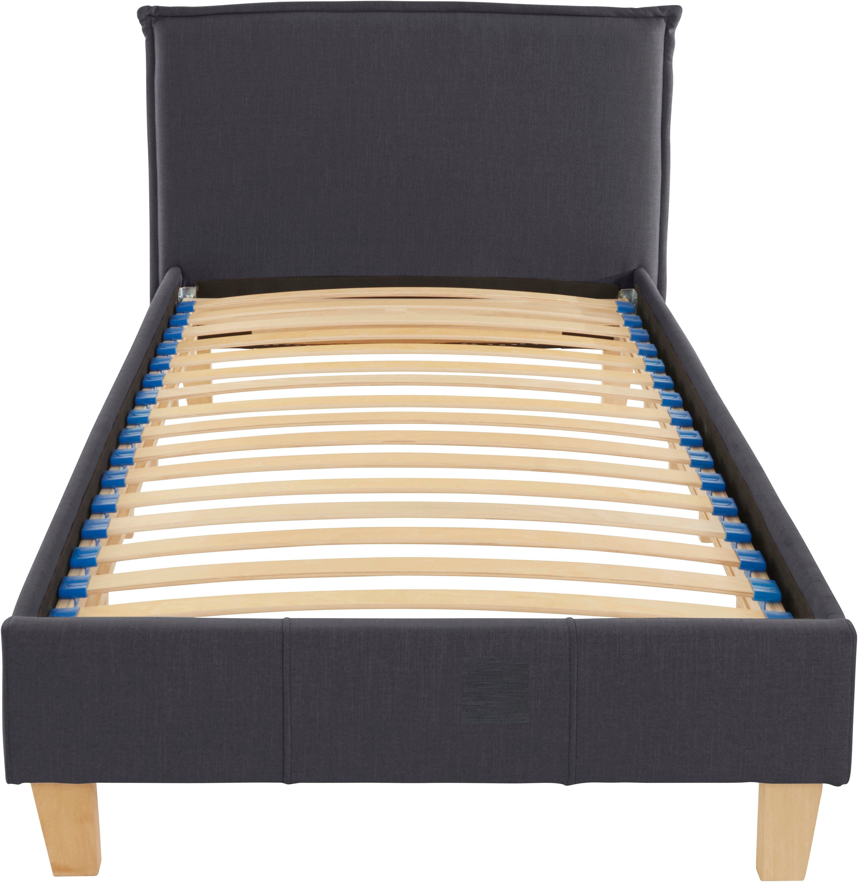 OTTO products Polsterbett Heddi, in 5 Breiten: von 90cm-200cm, Biese am Kopfteil, Strukturstoff