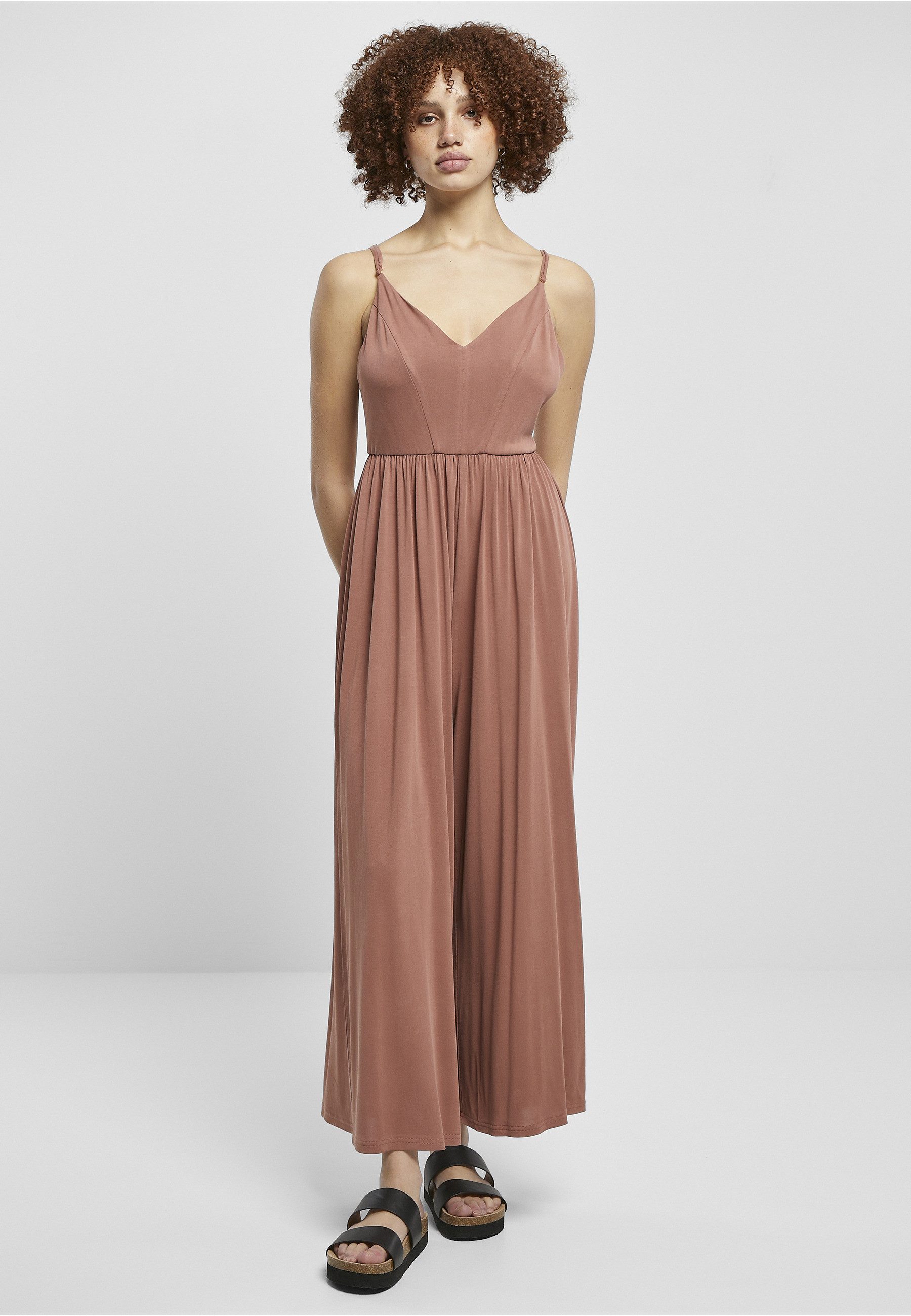 URBAN CLASSICS Jumpsuit Urban Classics Damen Ladies Modal Spaghetti Jumpsuit (1-tlg)