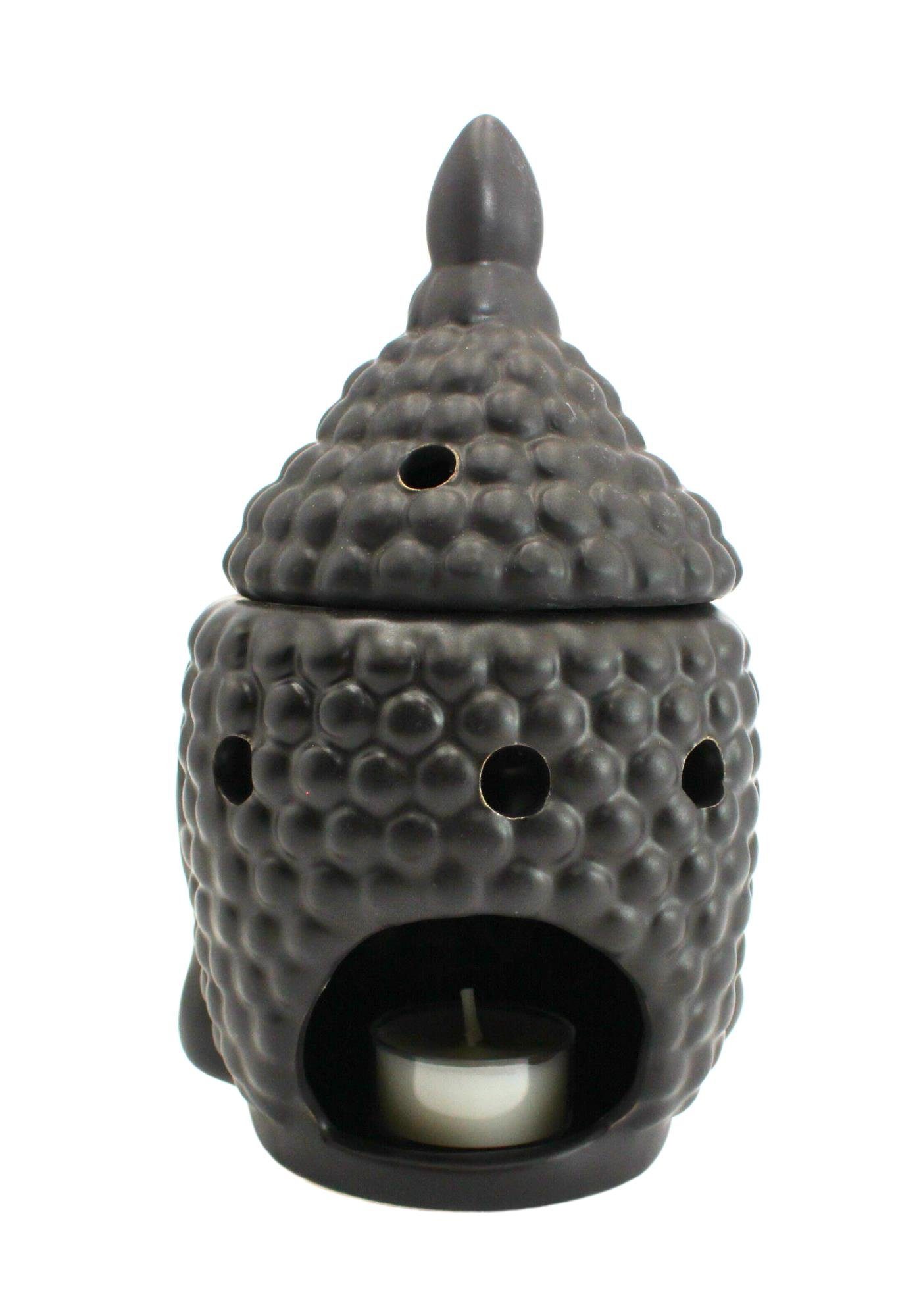 schwarz / Duftlicht Dekohelden24 Duftlampe / Farben, als Aromalampe Buddhakopf Duftlampe versch.